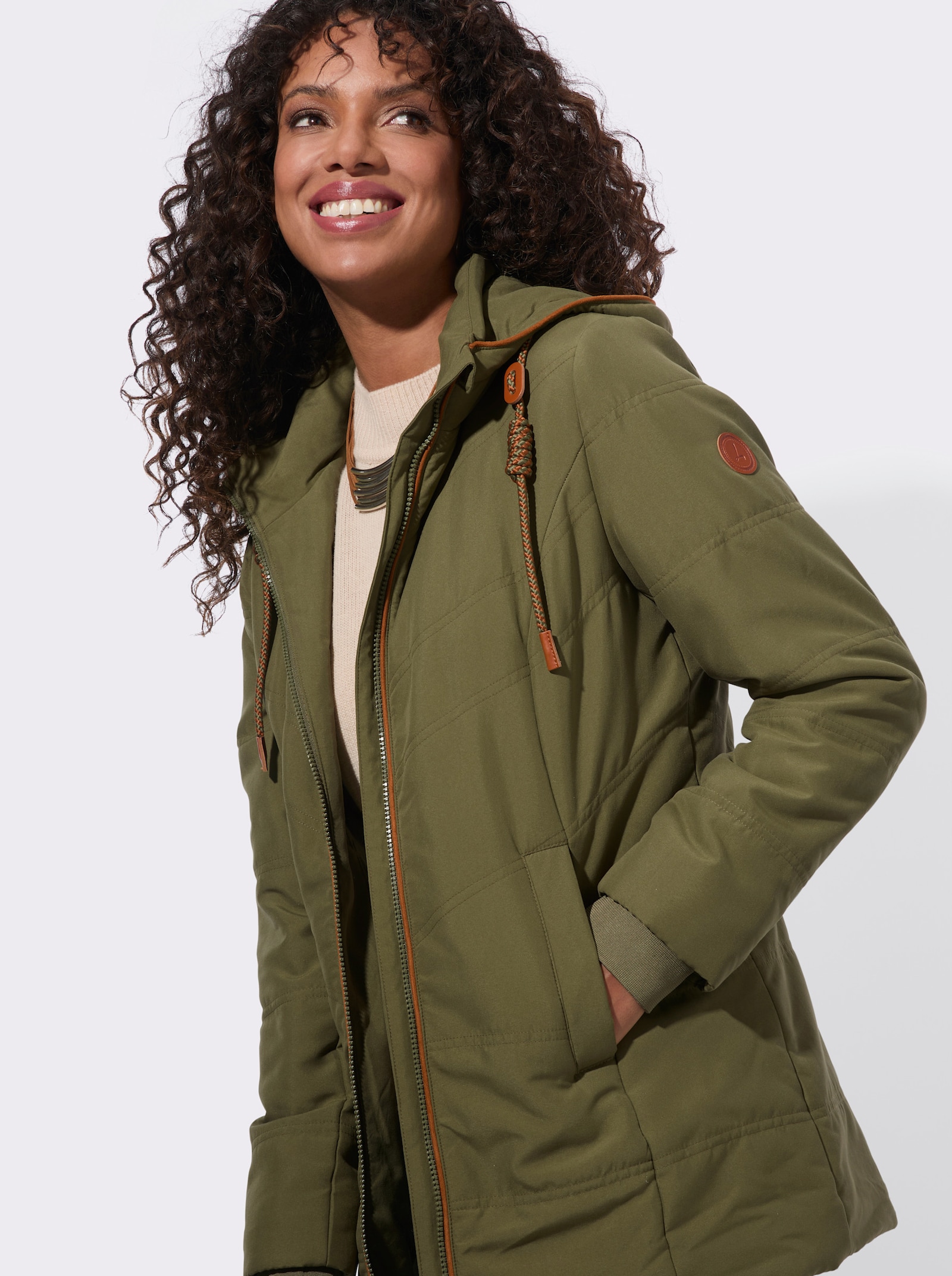 Steppjacke mit Innentasche - oliv