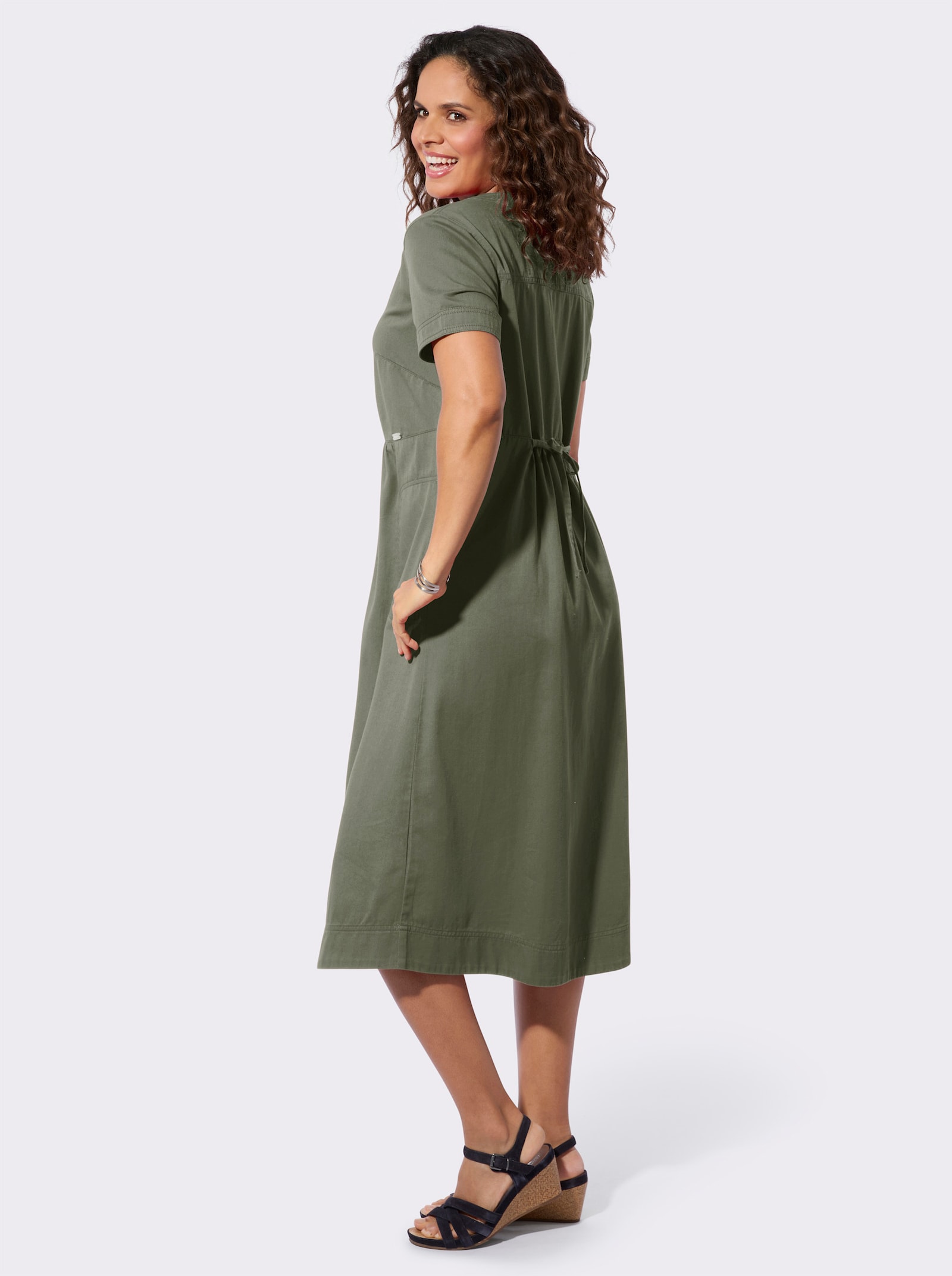 Jeanskleid aus luftiger Baumwolle - khaki