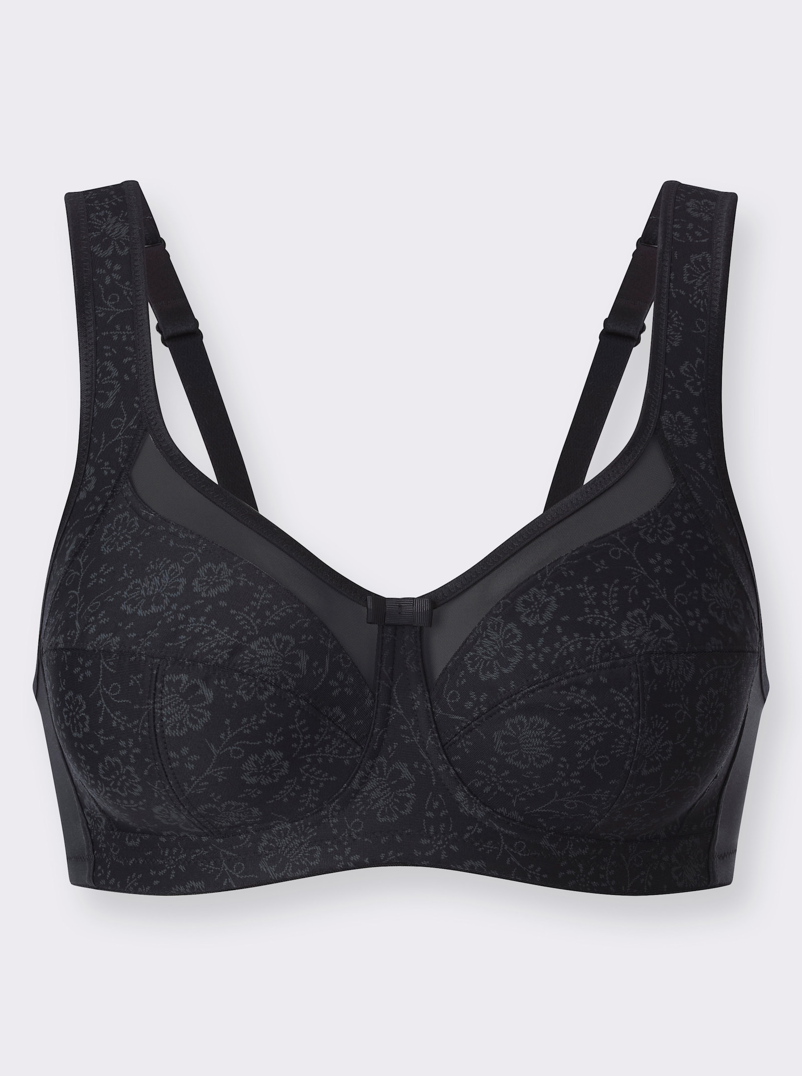 Anita Entlastungs-BH ohne Bügel mit Tüllblende am Ausschnitt - schwarz
