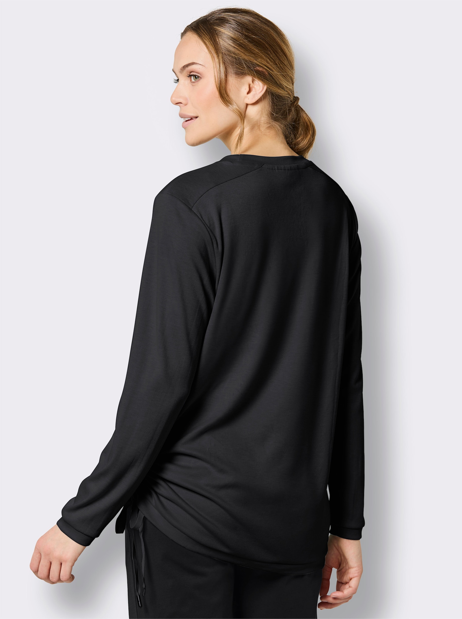 Catamaran Sports Freizeitshirt mit elastischen Bündchen - schwarz