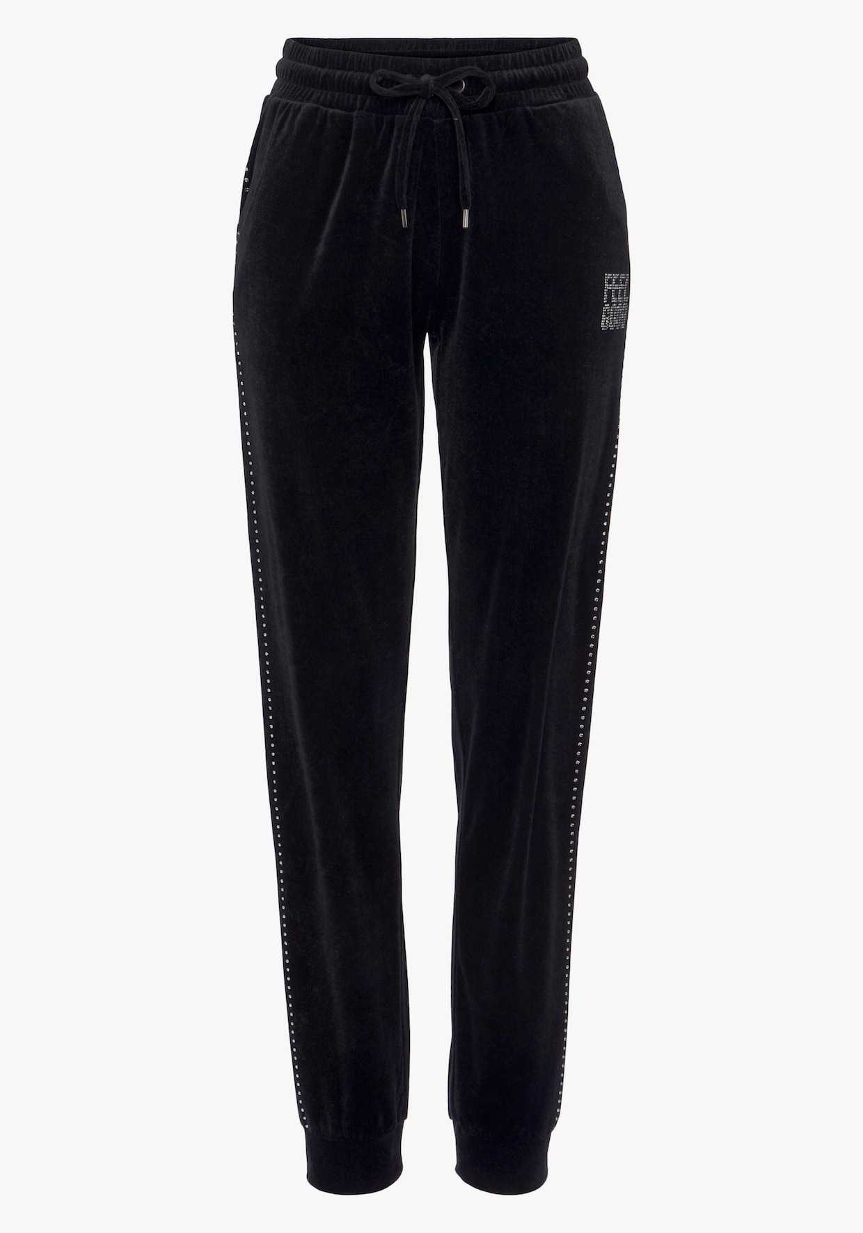 Vivance Pantalon en velours ras - noir