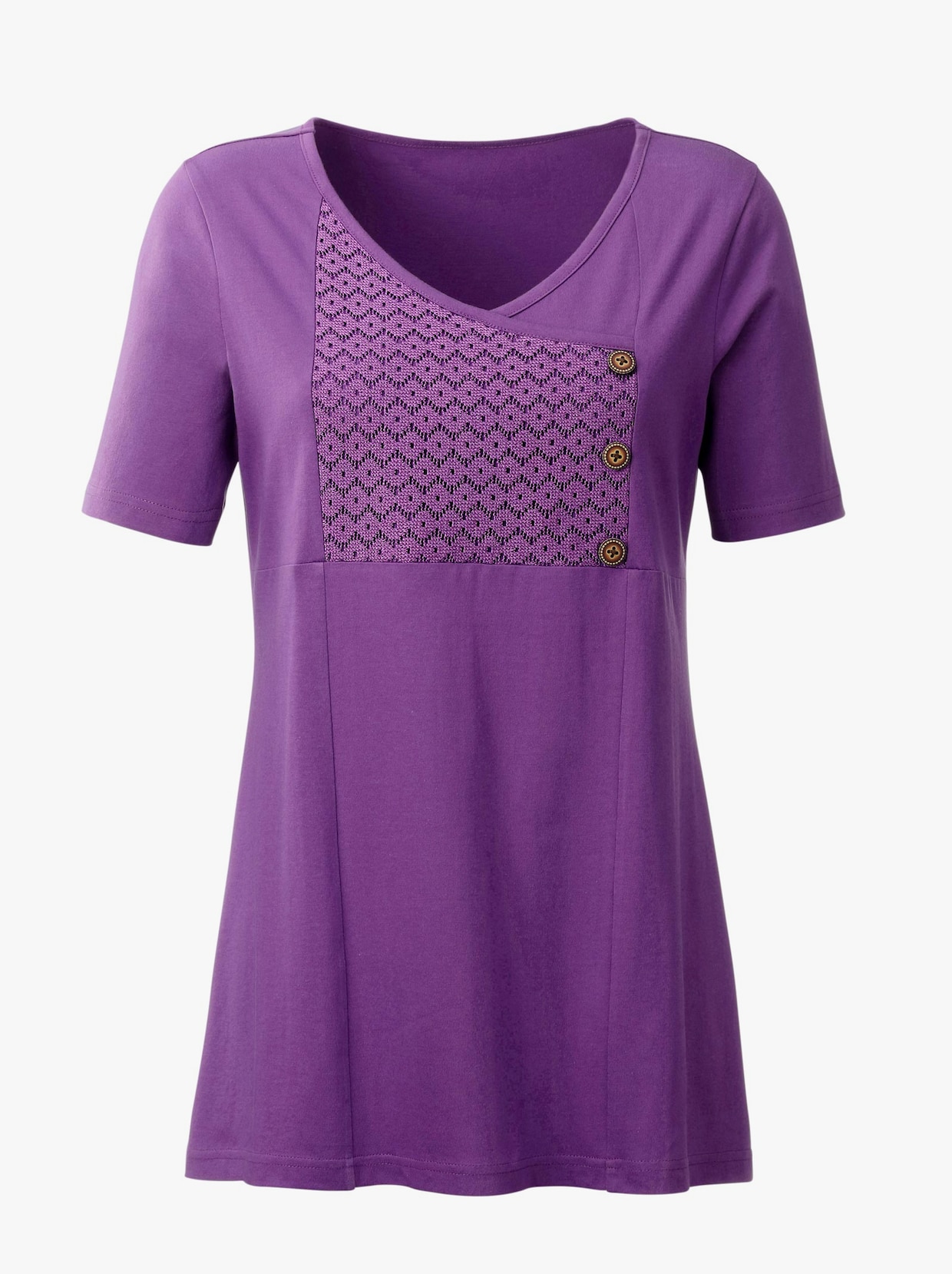 Tričko s peplum - fialová