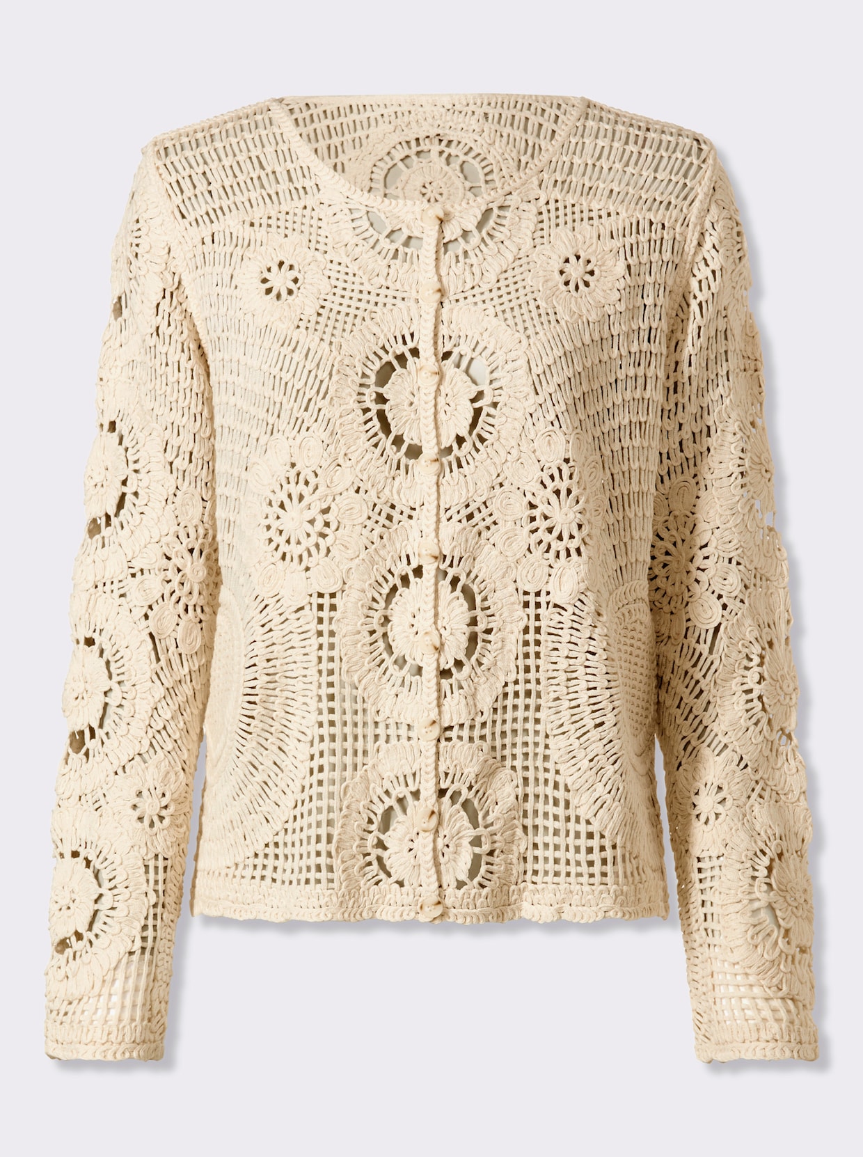 heine Ajourstrickjacke - champagner