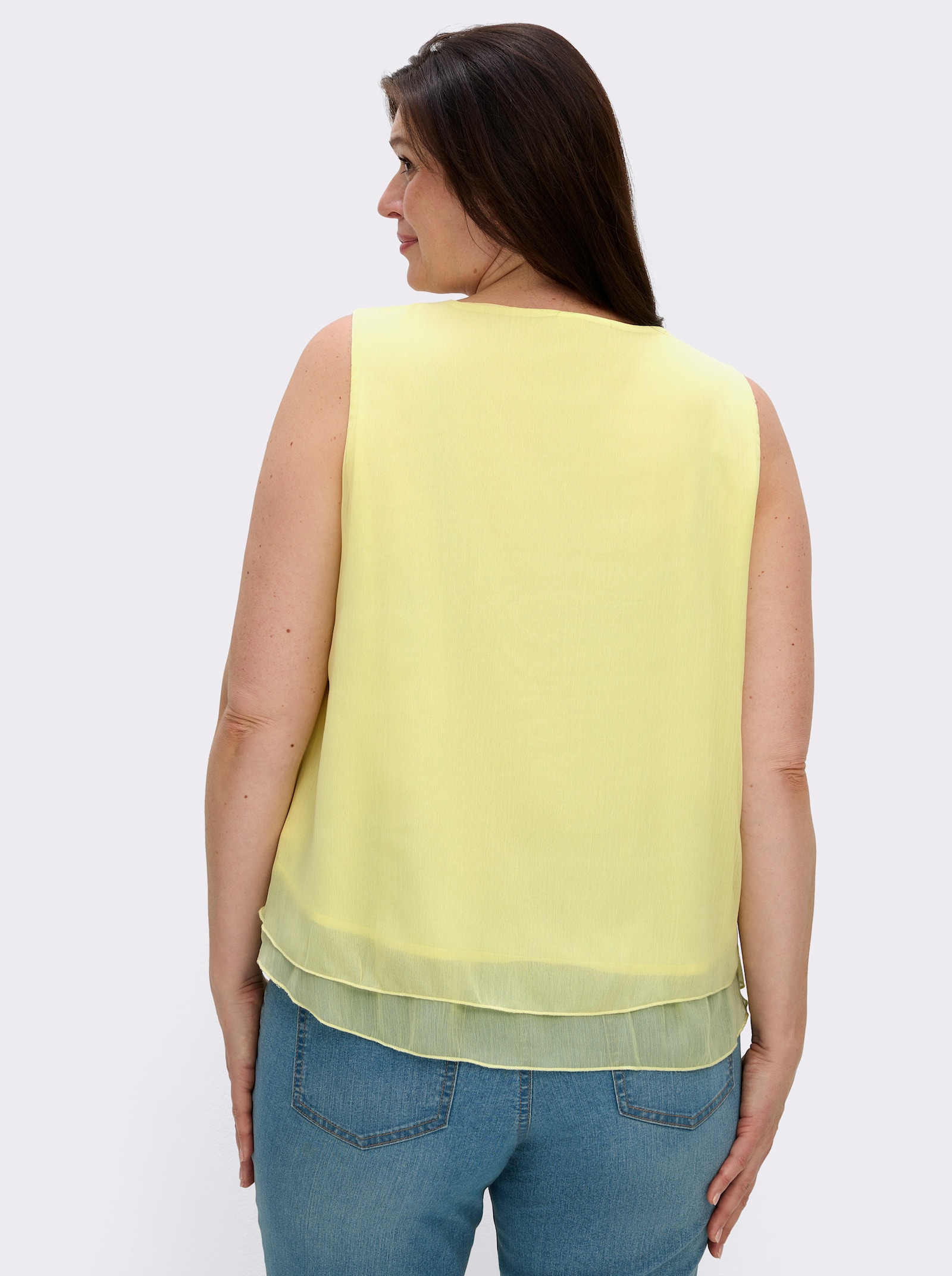Blusentop in Crêpe-Qualität - limone