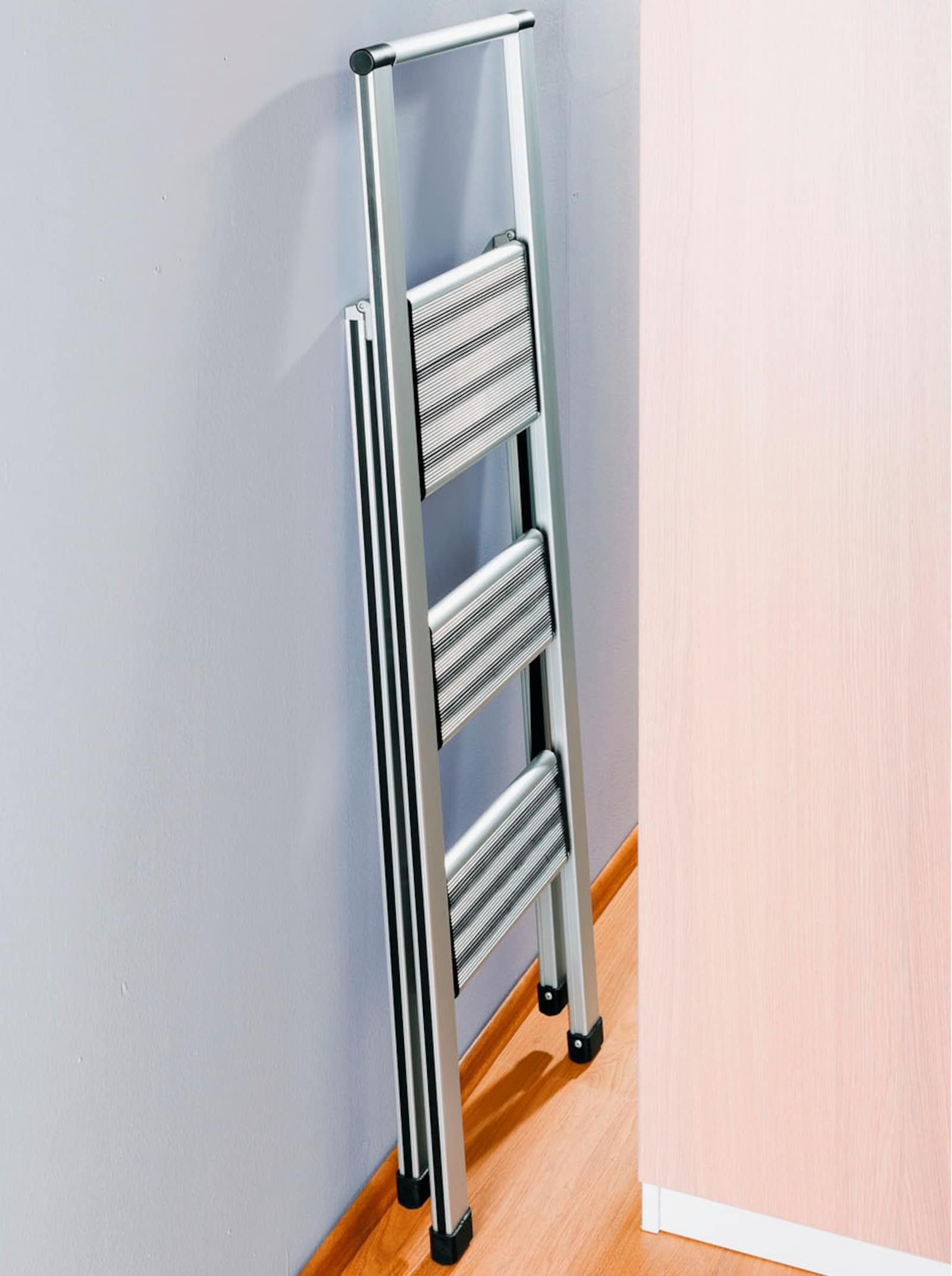 Inklapbaar trapje - zilverkleur