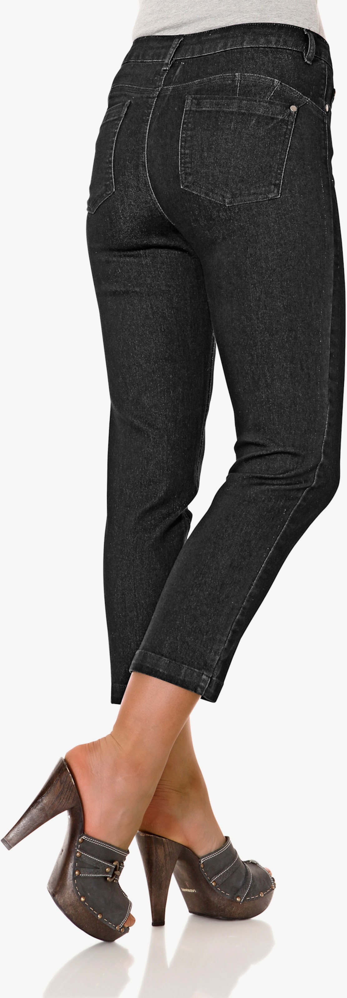 heine 7/8-Jeans mit Power-Mesh - black denim