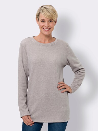 Longshirt - steingrau-meliert