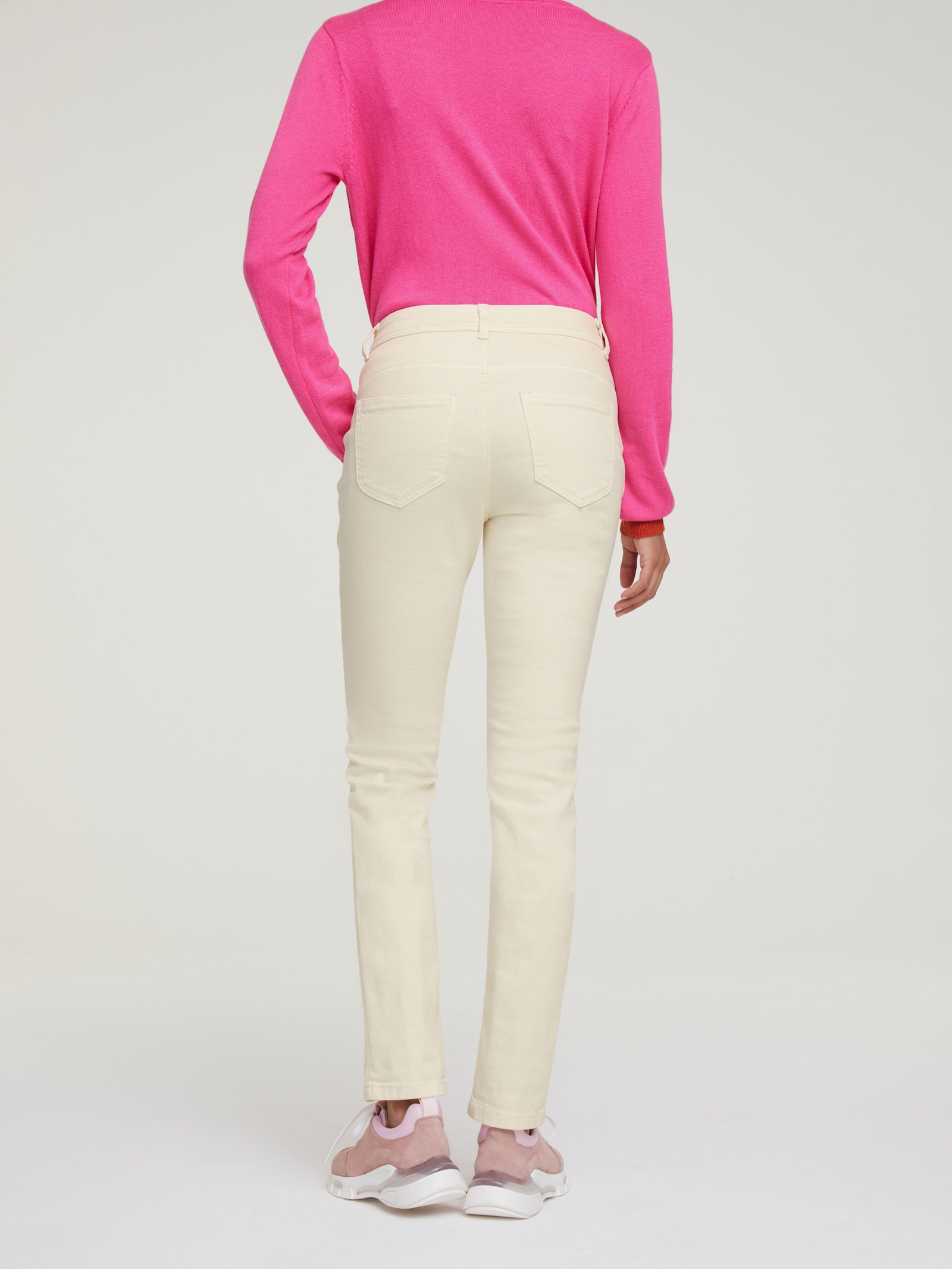 heine Röhrenjeans mit Power-Mesh-Einsatz - ecru