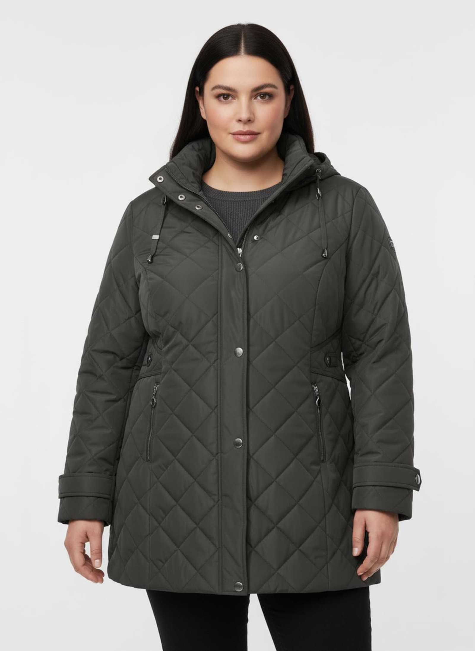 Steppjacke mit knöpfbarer Innentasche - graphit