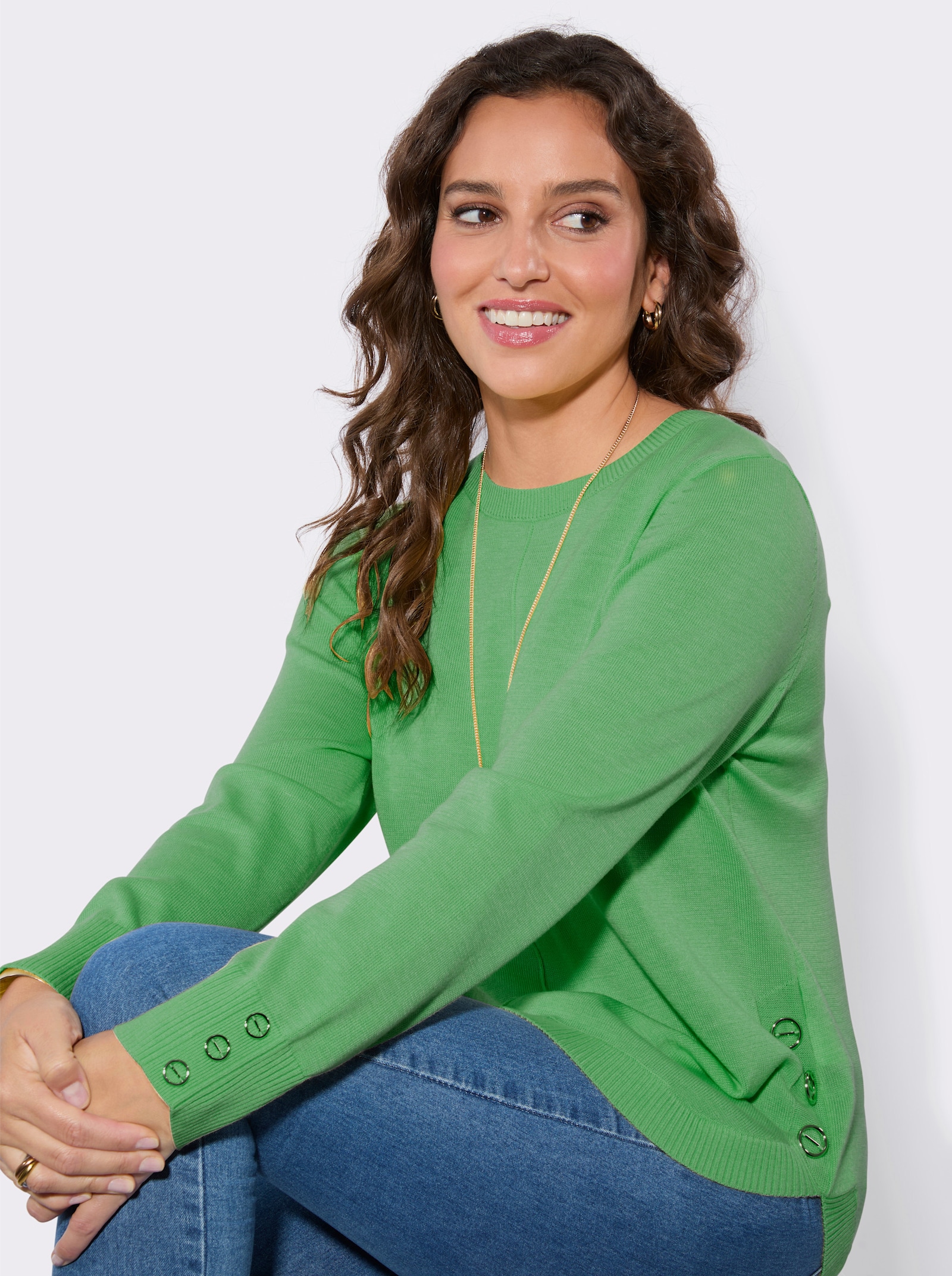 Langarm-Pullover - apfel