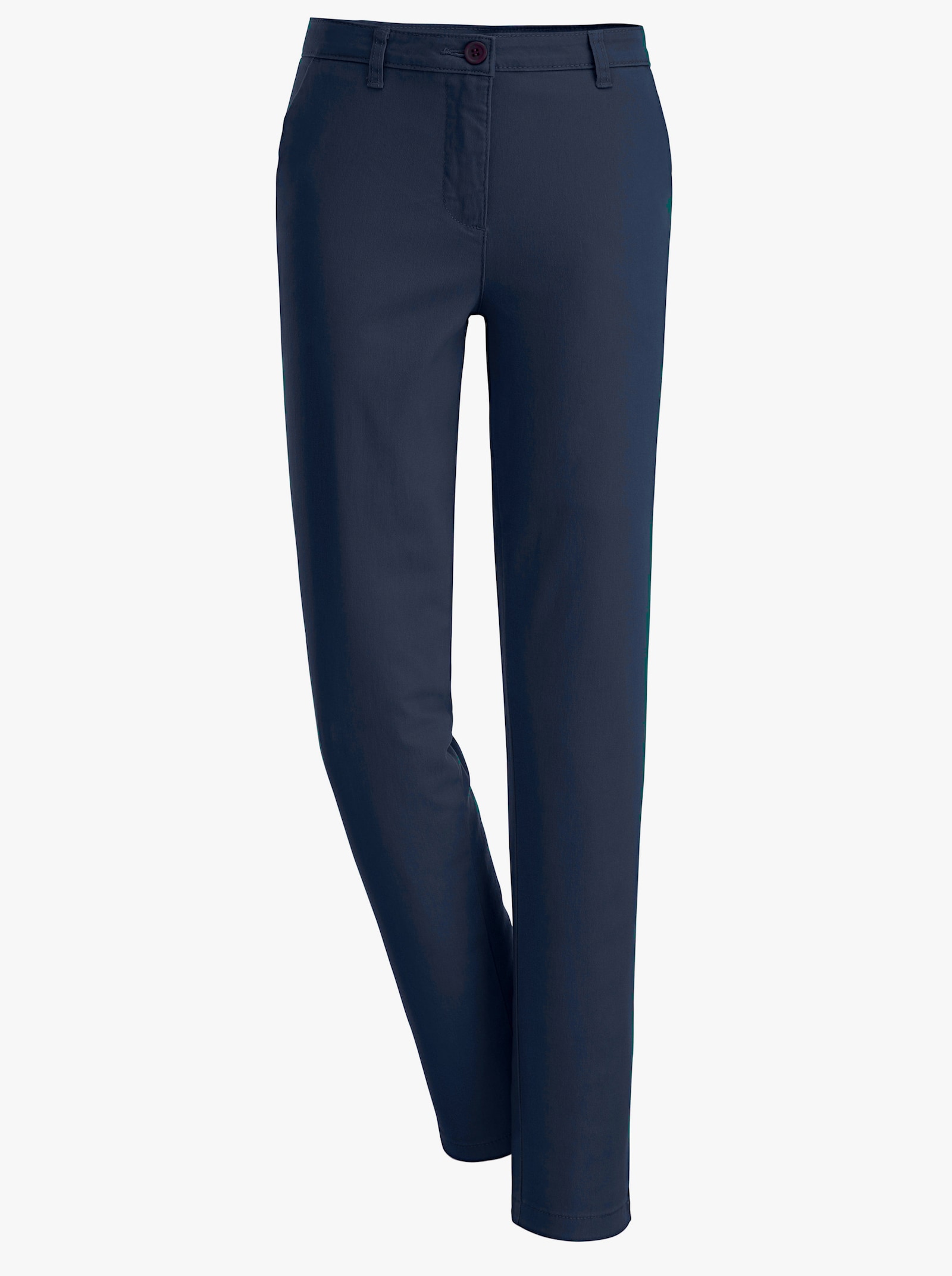 Boyfriend-Hose mit Gürtelschlaufen - marine