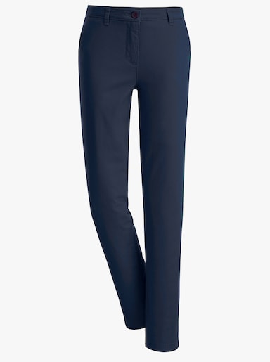Boyfriend-Hose mit Gürtelschlaufen - marine
