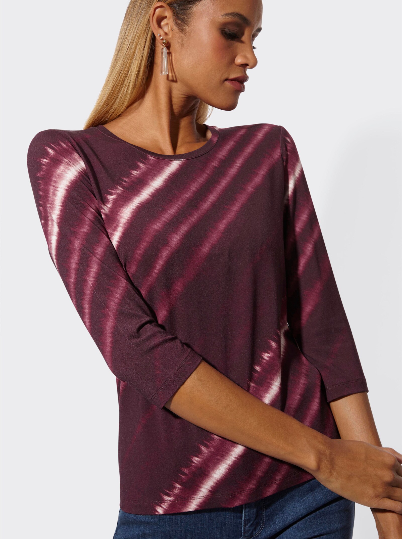 Shirt im modischen Farbverlauf - burgund-bordeaux-bedruckt