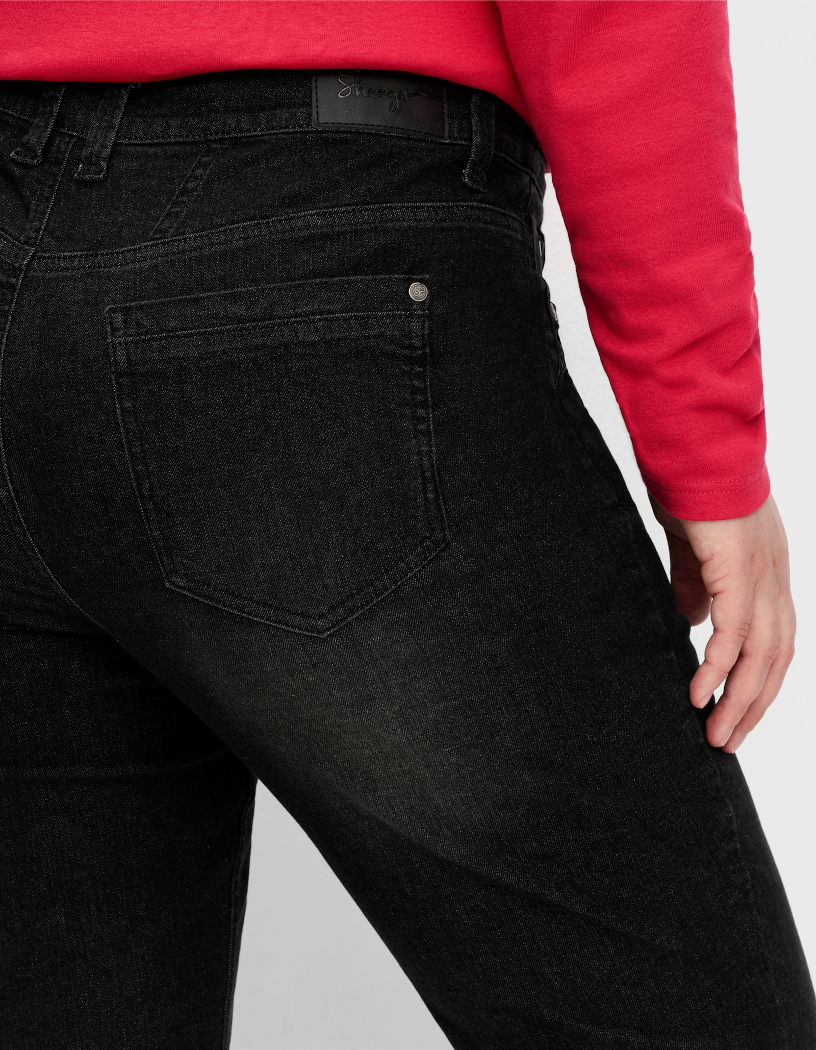 sheego Jeans smal, met extra wijde bovenbenen - black denim