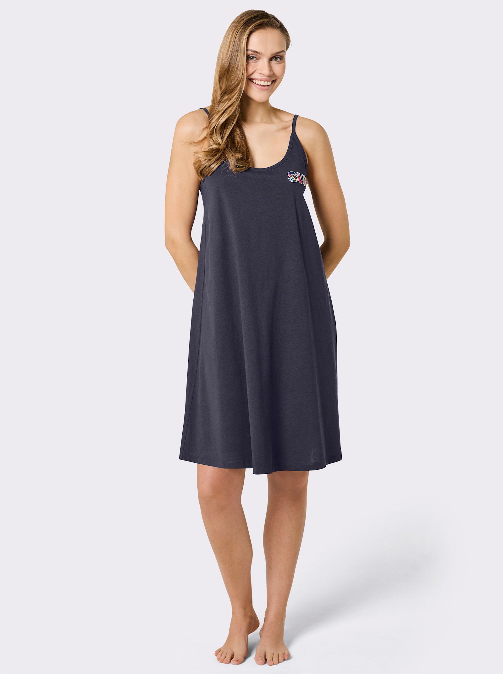 feel good Sommerkleid mit Spaghettiträgern - marine