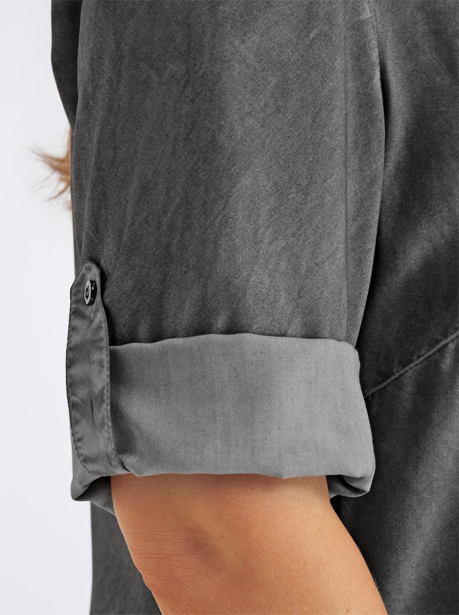 Tunika in oil dyed-Waschung - grau