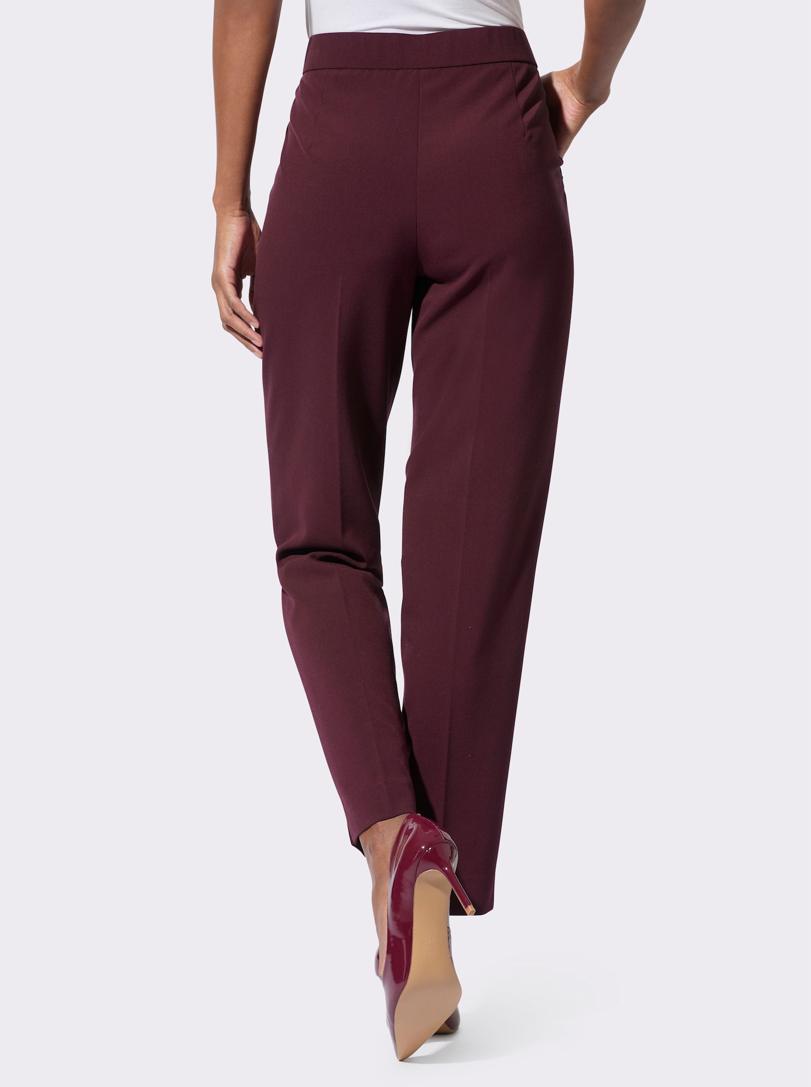 Anzughose mit Bügelfalte - burgund