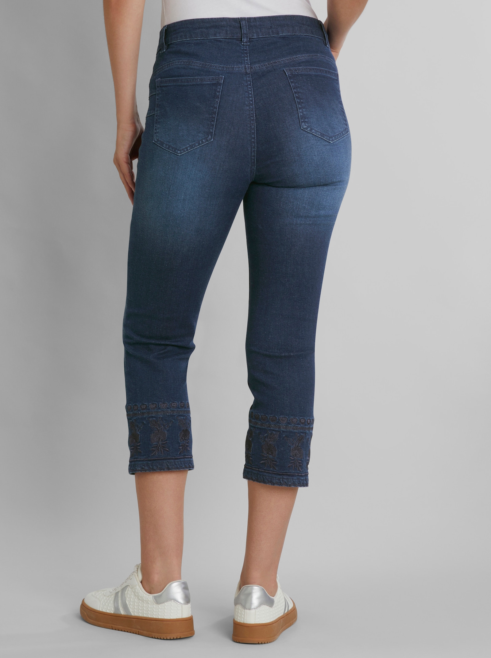 heine Push-up-Jeans mit Blumenstickerei - dark blue