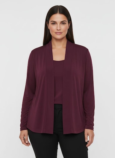 Shirtjacke in offener Form - burgund