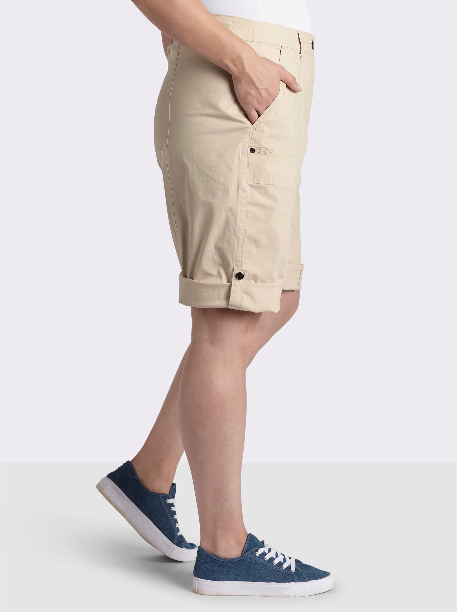 sheego Bermudas mit Krempelfunktion - sand