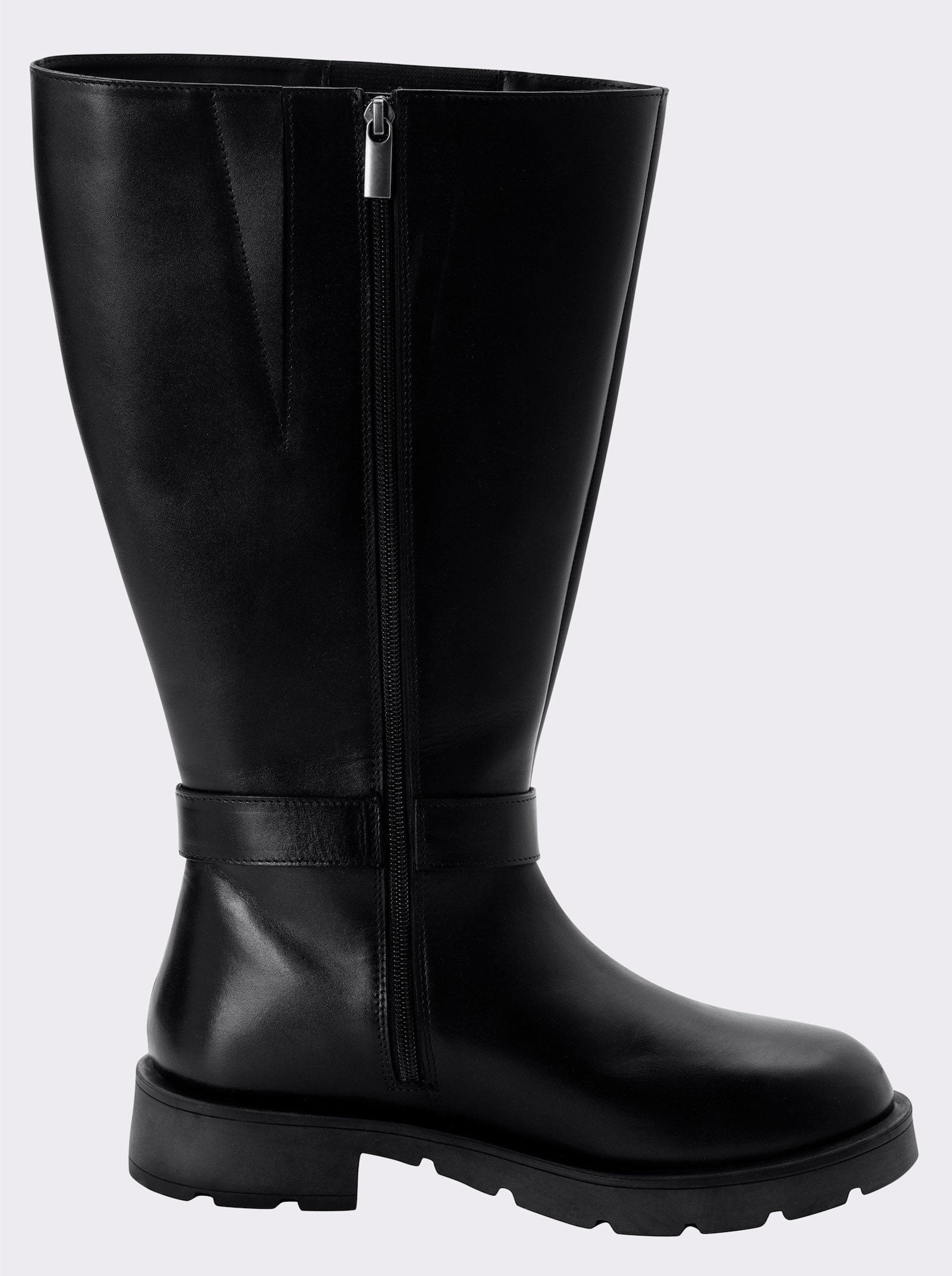 sheego Weitschaftstiefel mit verstellbarer Schnalle - schwarz