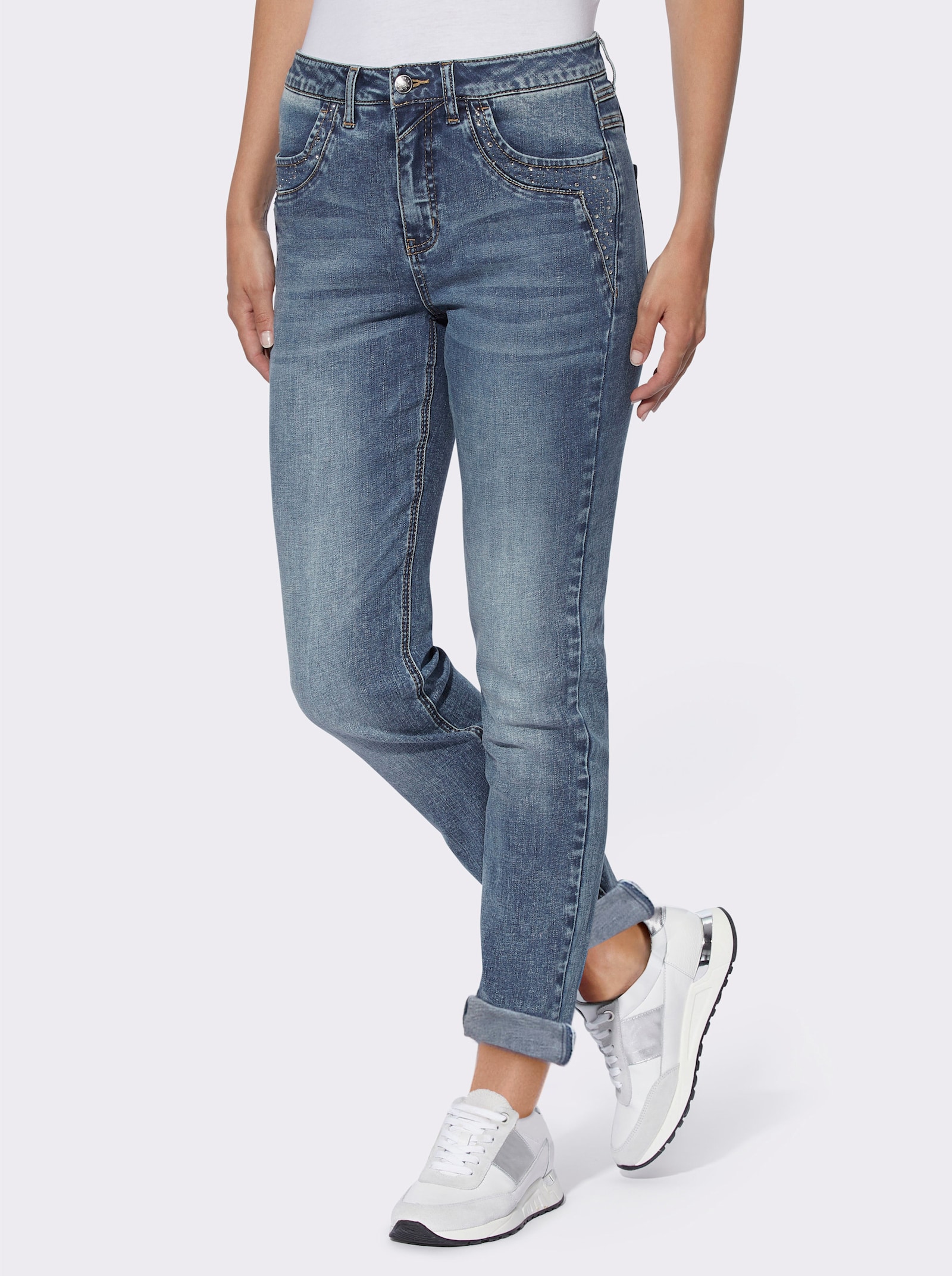 heine Jeans met siersteentjes - blue-stonewashed