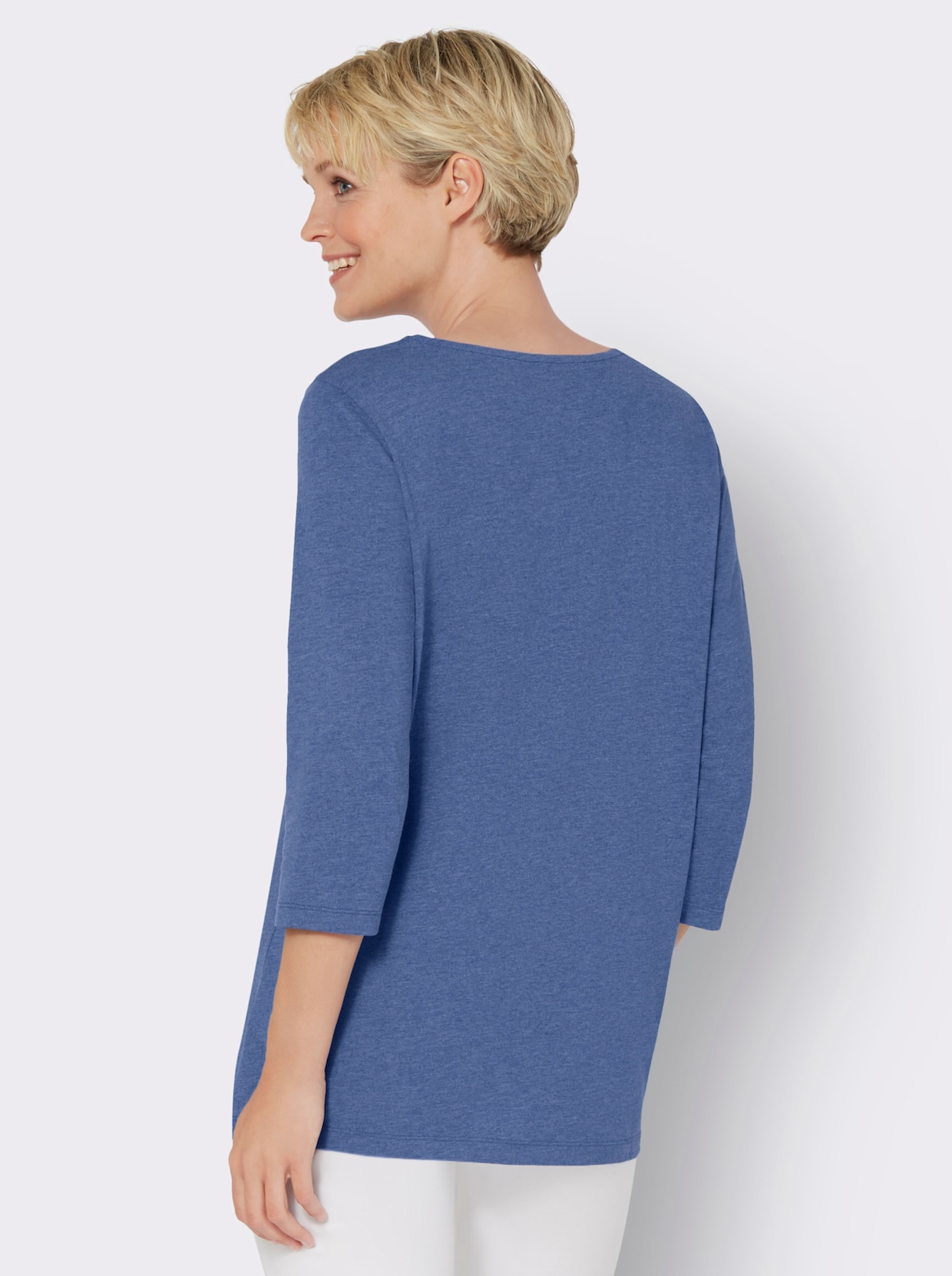 3/4-Arm-Shirt - royalblau-meliert