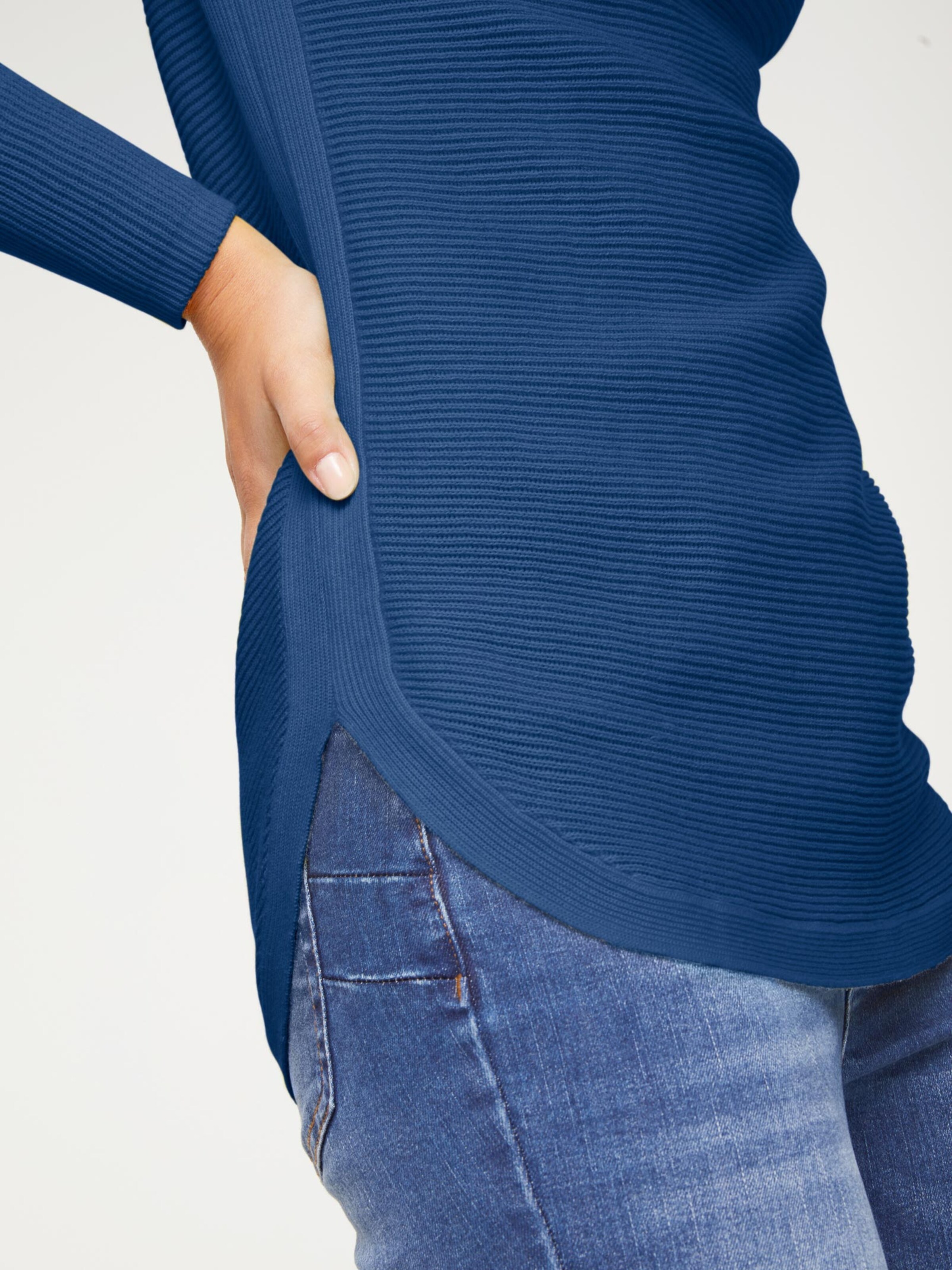 Damenmode Pullover Linea Tesini Feinstrickpullover in dunkelblau Damenmode Pullover Linea Tesini Feinstrickpullover in dunkelblau