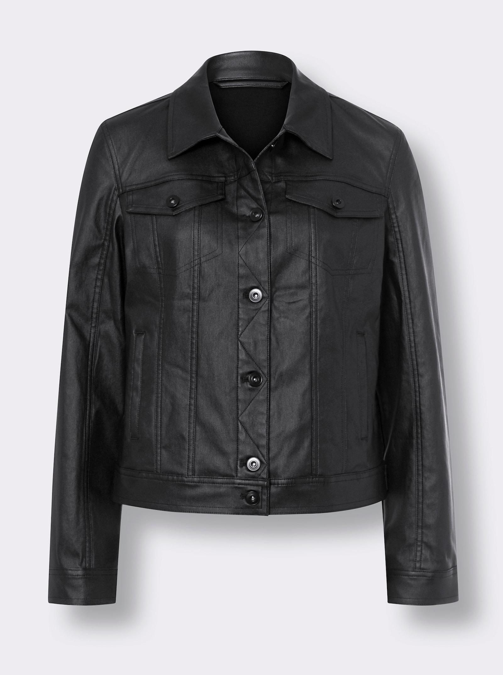 heine Jackenblazer mit Glanzbeschichtung - schwarz