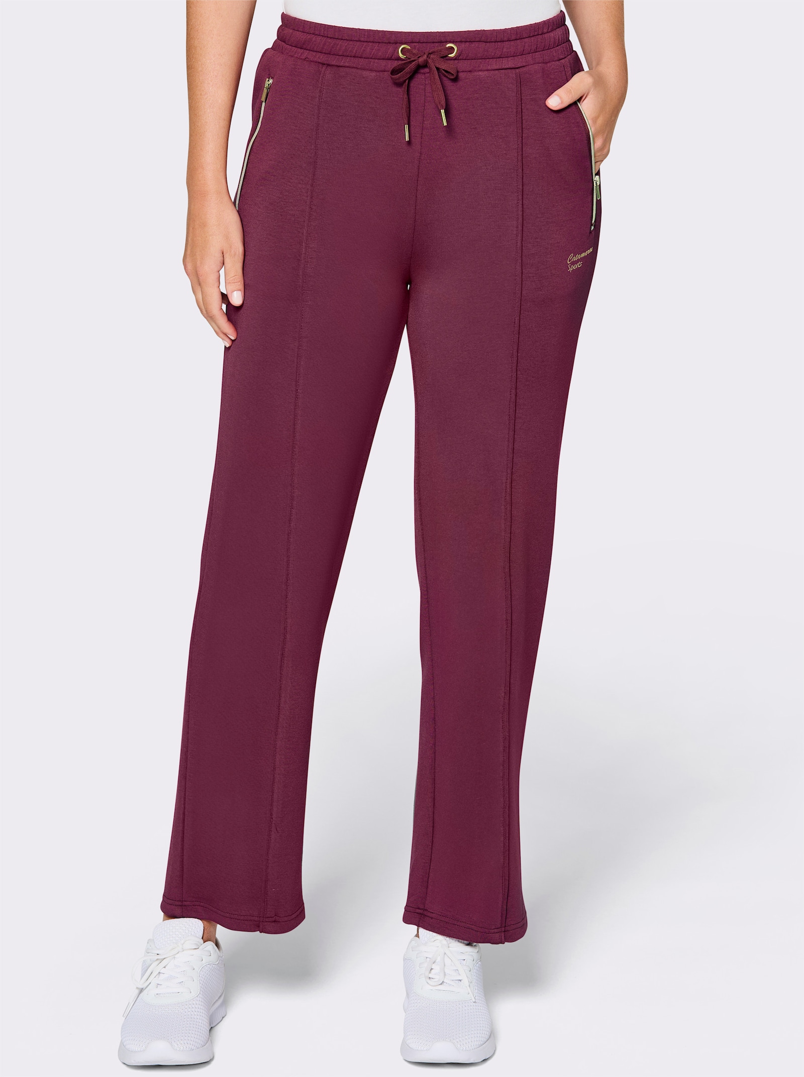 Catamaran Sports Freizeithose mit Kontrast-Paspel - bordeaux