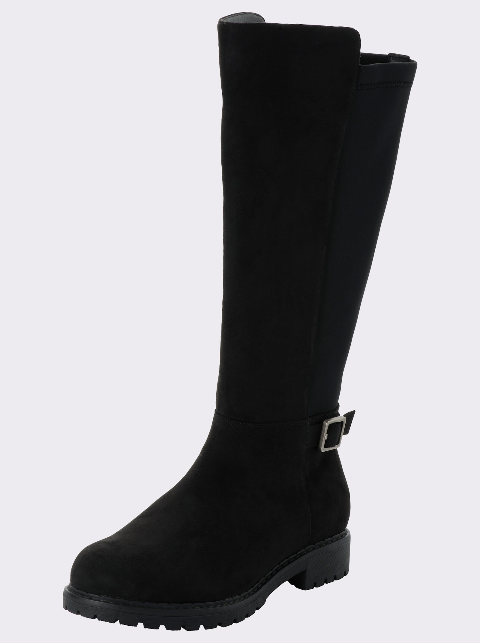 sheego Stiefel mit Schnallenband - schwarz