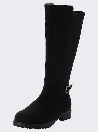 sheego Stiefel mit Schnallenband - schwarz