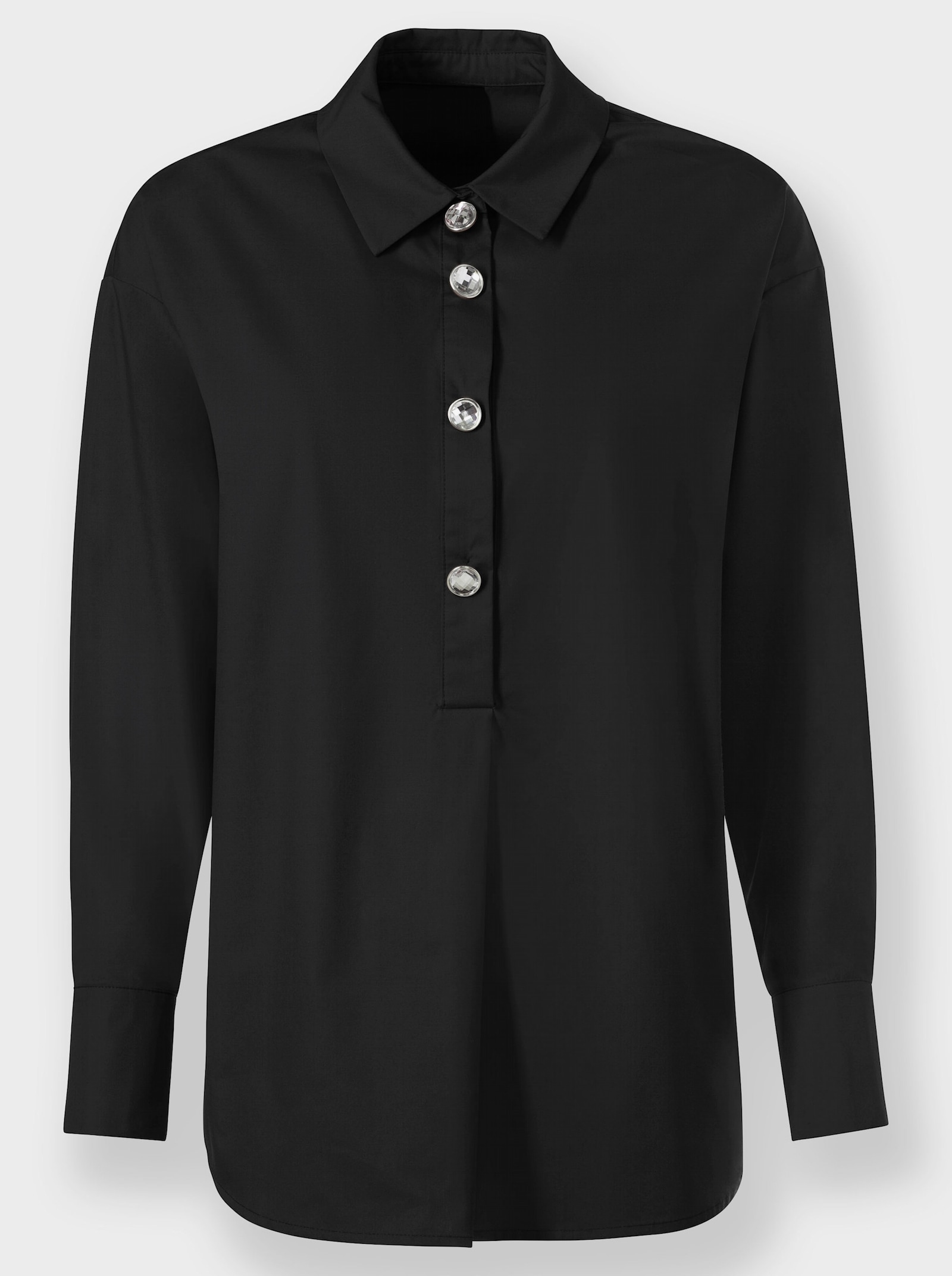 heine Langarmbluse mit Rückenfalte - schwarz