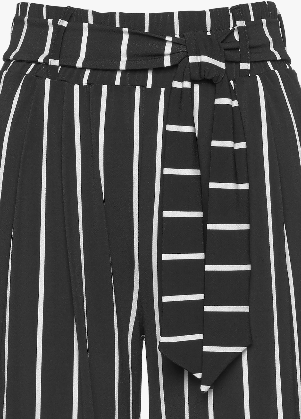 LASCANA Pantalon large - noir-blanc à rayures