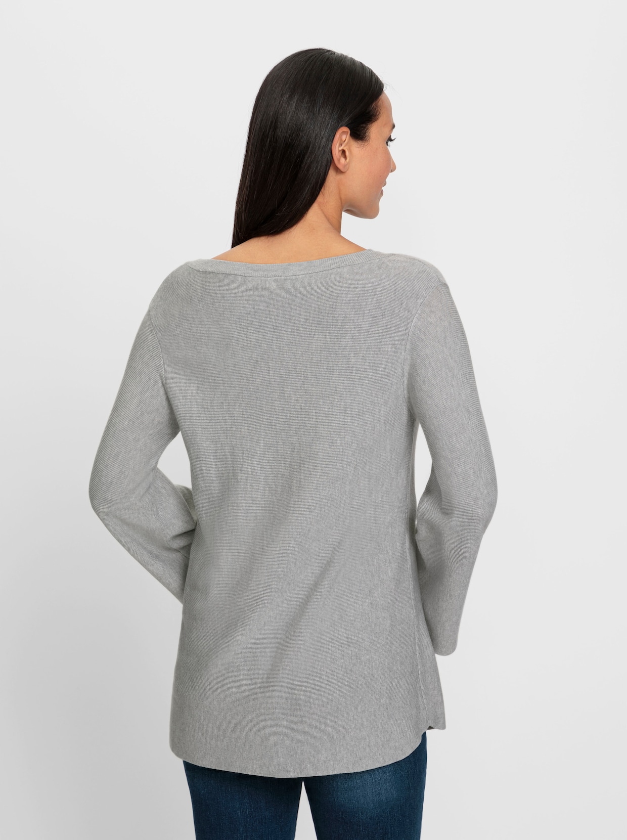 heine Pullover met ronde hals - lichtgrijs/ecru gemêleerd