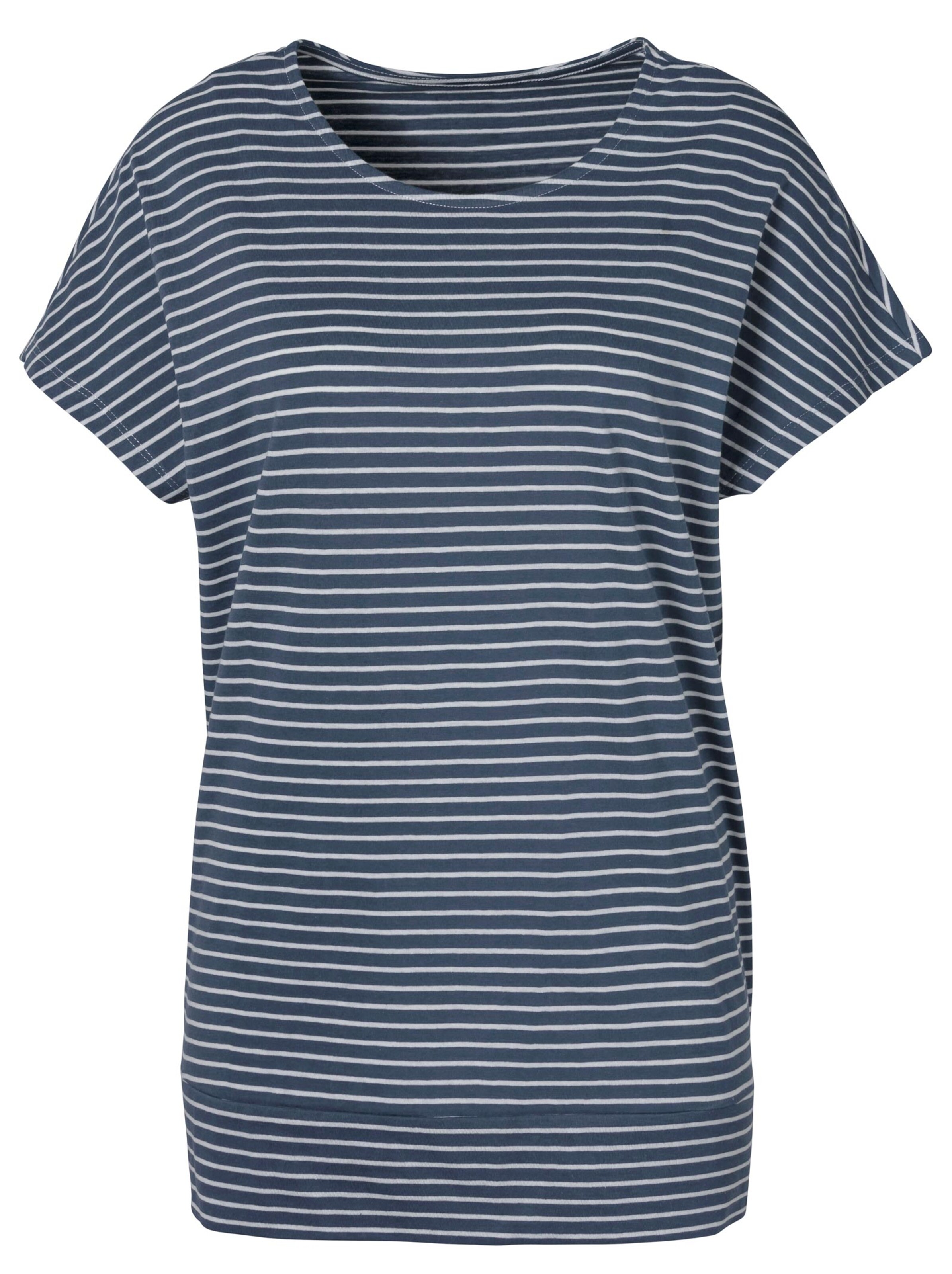 Freizeitshirt - rauchblau-gestreift