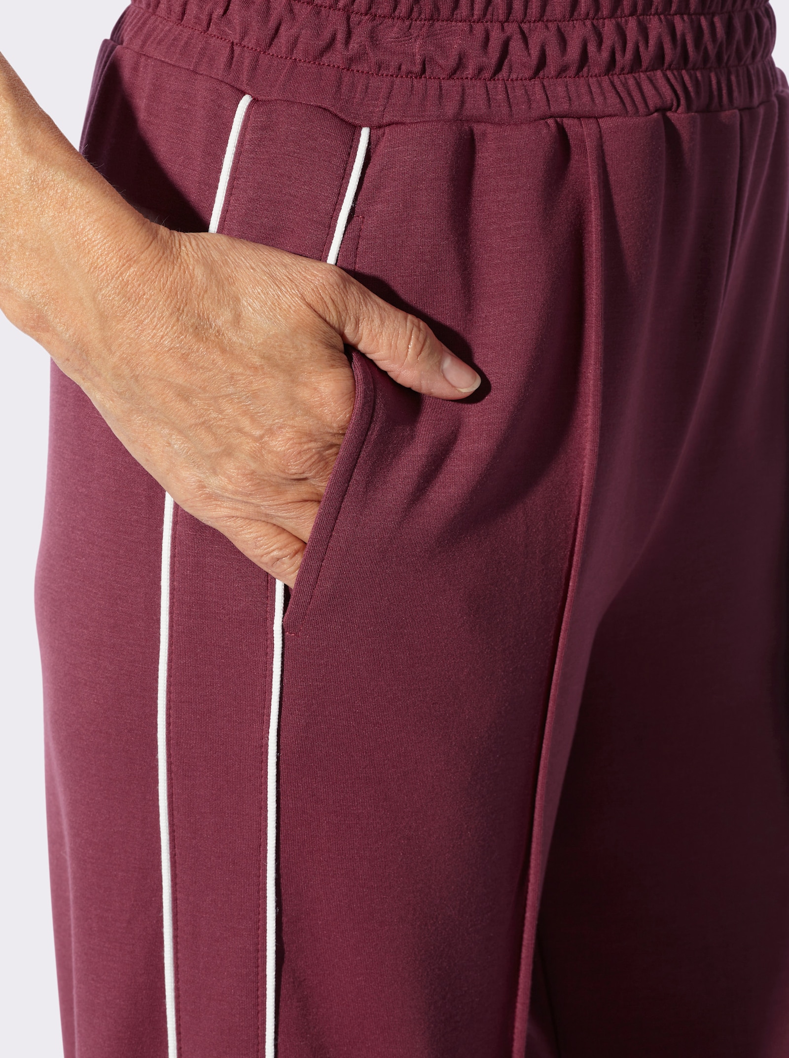 Sweathose in weiter Form - bordeaux