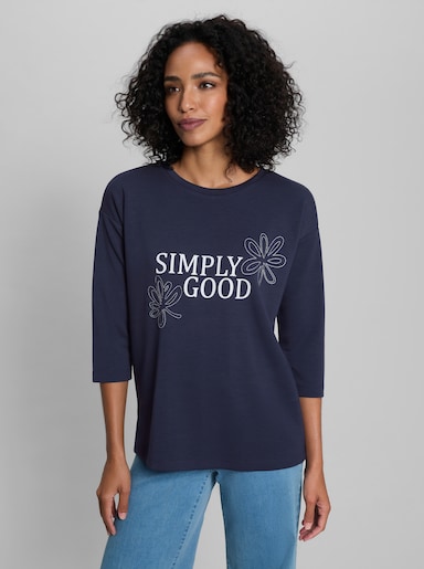heine Sweatshirt mit Stickerei - marine