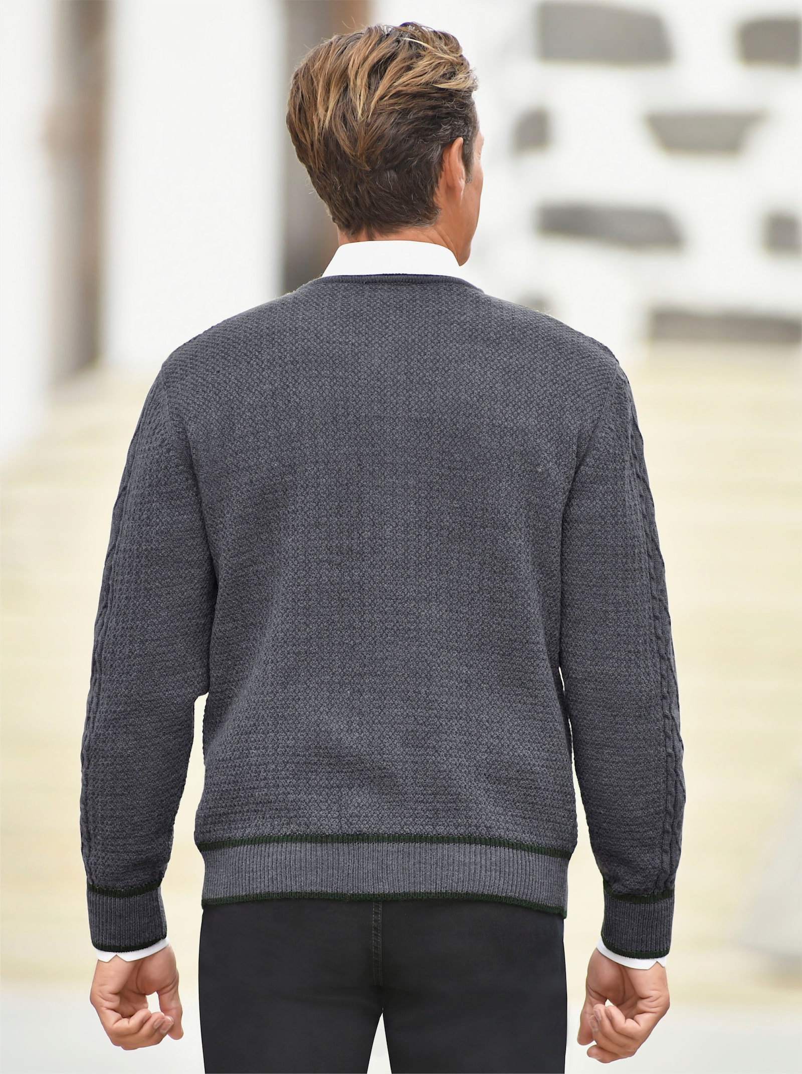 Marco Donati Vest - grijs gemêleerd