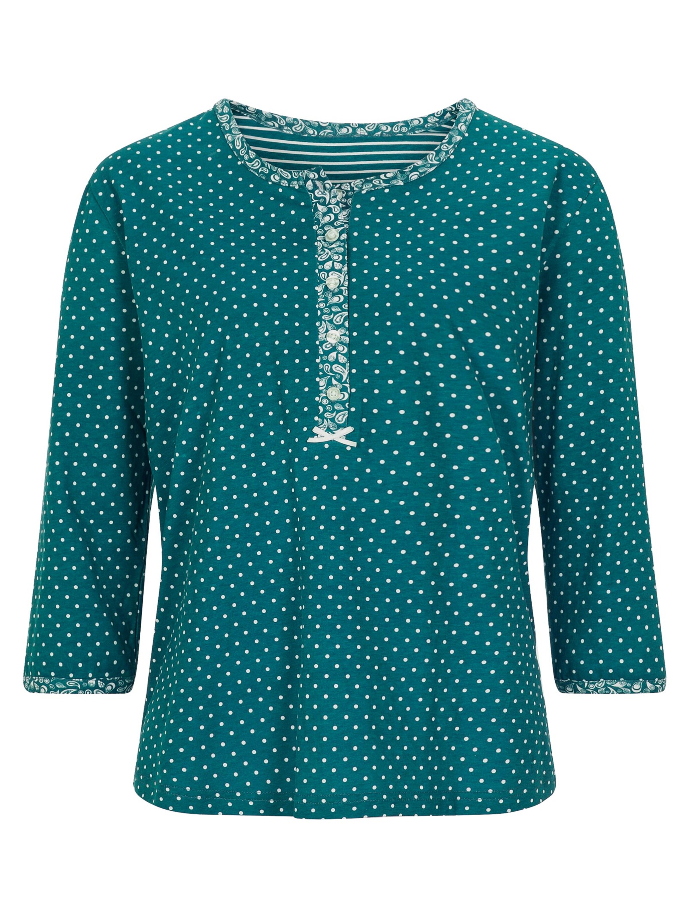 Marie Francoise Schlafanzug - petrol-gemustert