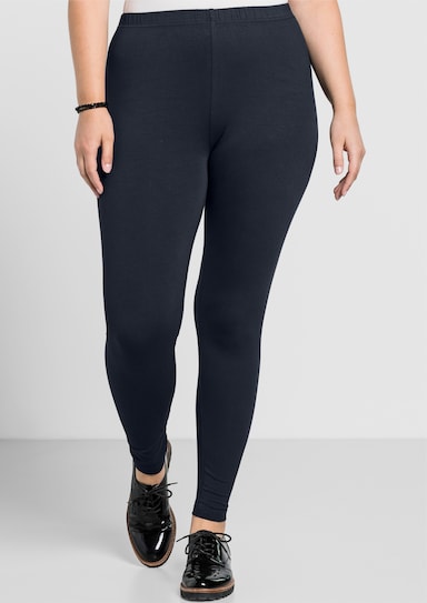 sheego Leggings mit Gummizugbund - tiefblau
