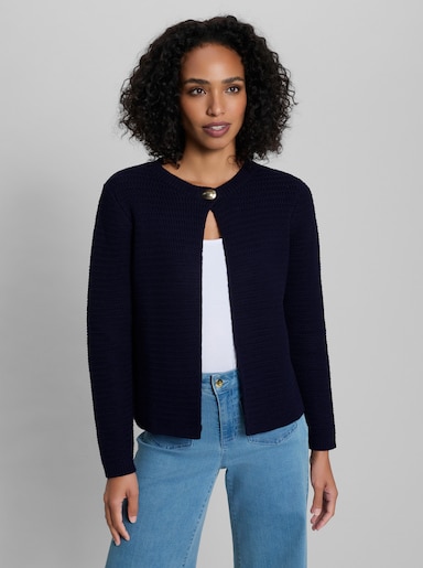 heine Strickjacke mit Strukturmuster - marine
