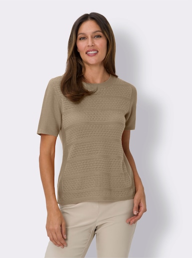 Pullover met korte mouwen - beige