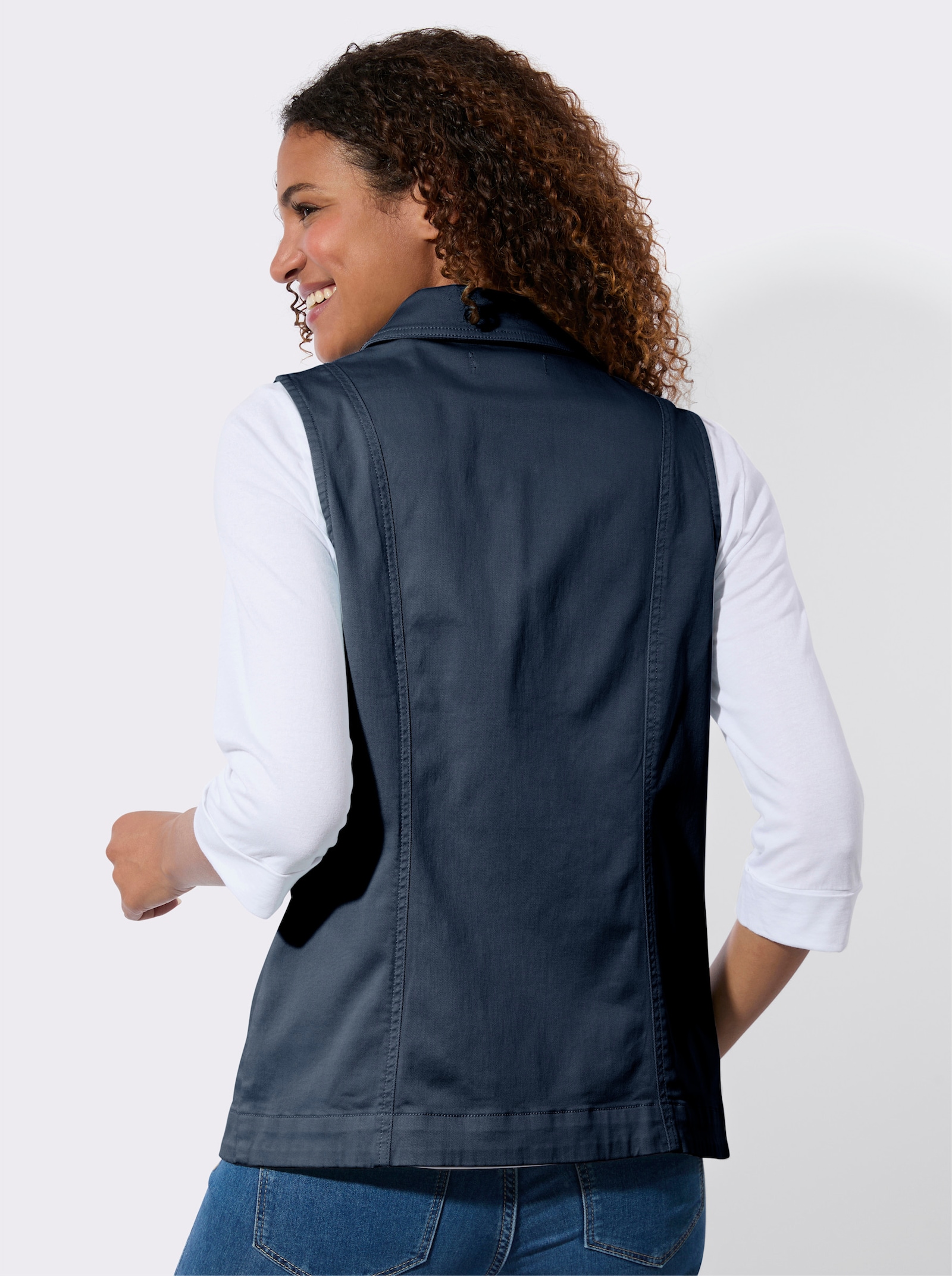 Weste in Jeans-Optik - dunkelblau