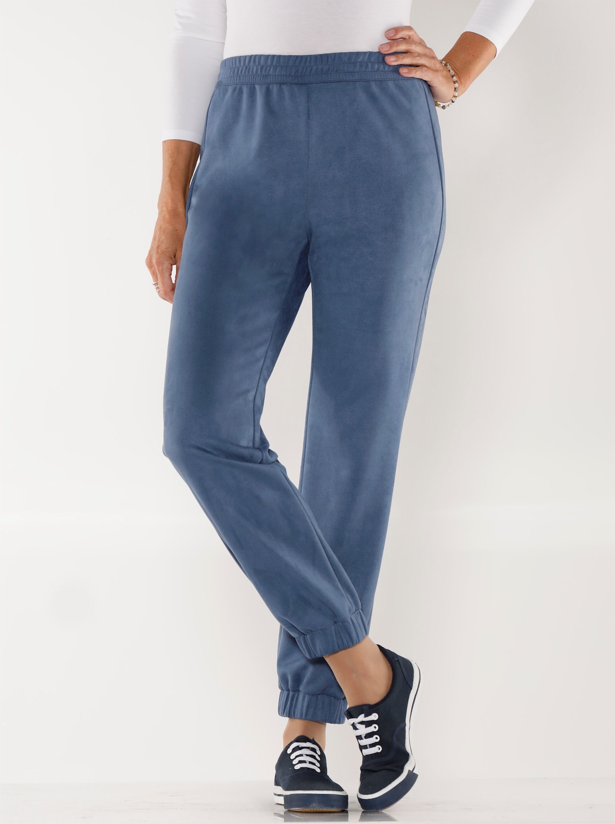 Pohodlné kalhoty - džínová modrá