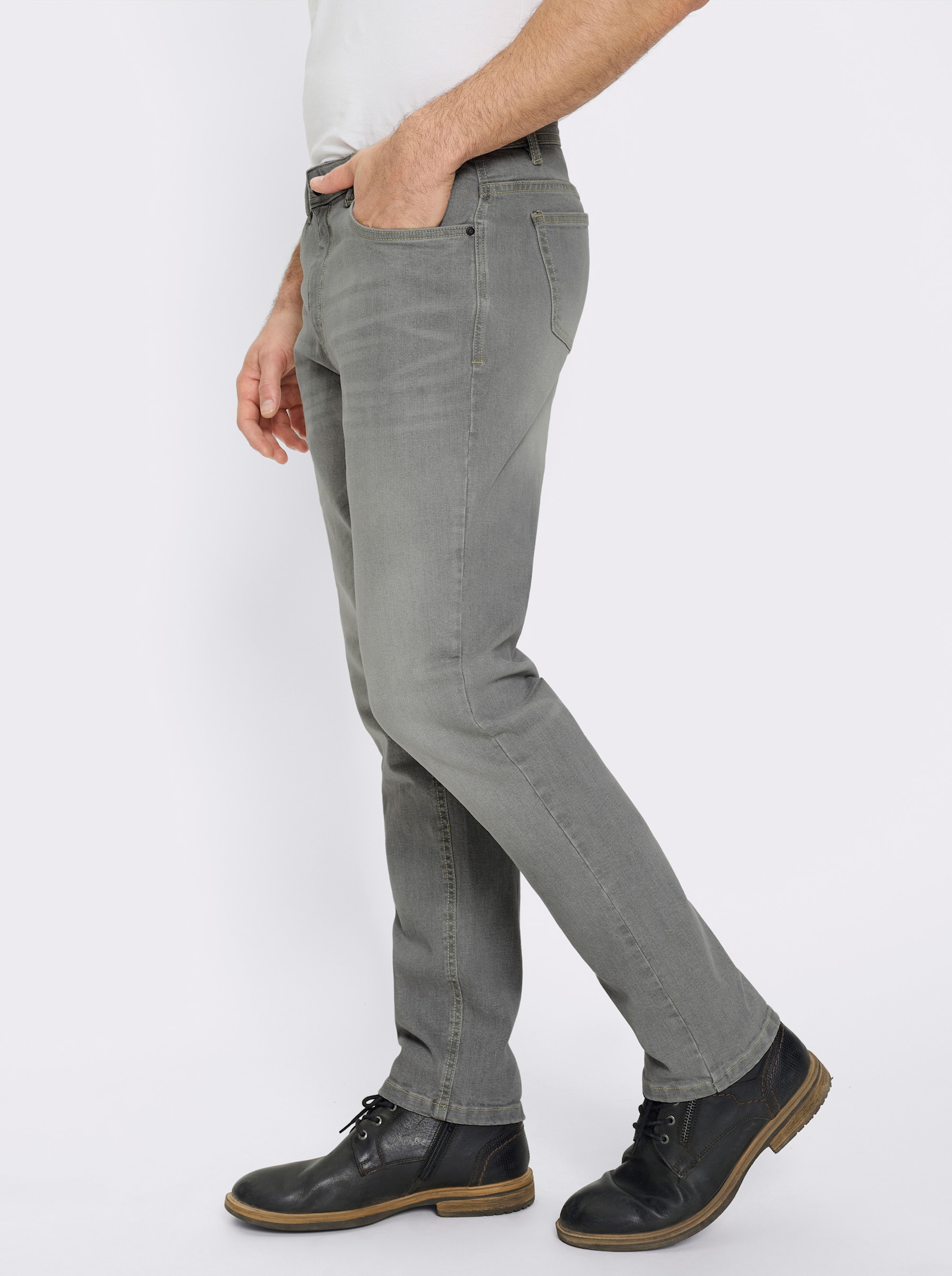 Marco Donati 5-Pocket-Jeans mit kontrastfarbenen Nähten - grey denim