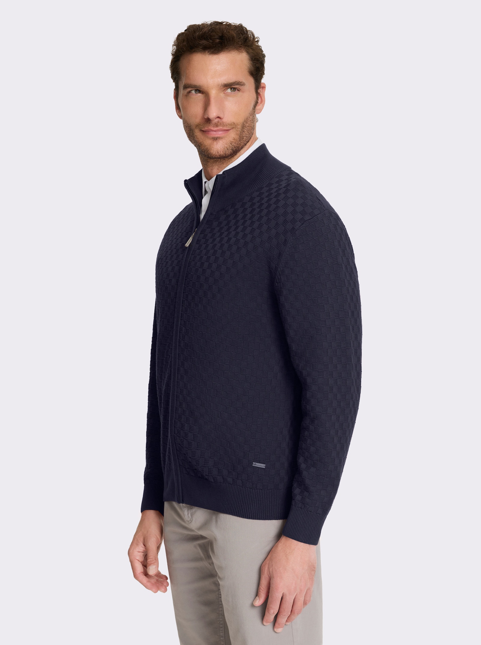 Marco Donati Strickjacke mit verdecktem Reißverschluss - marine