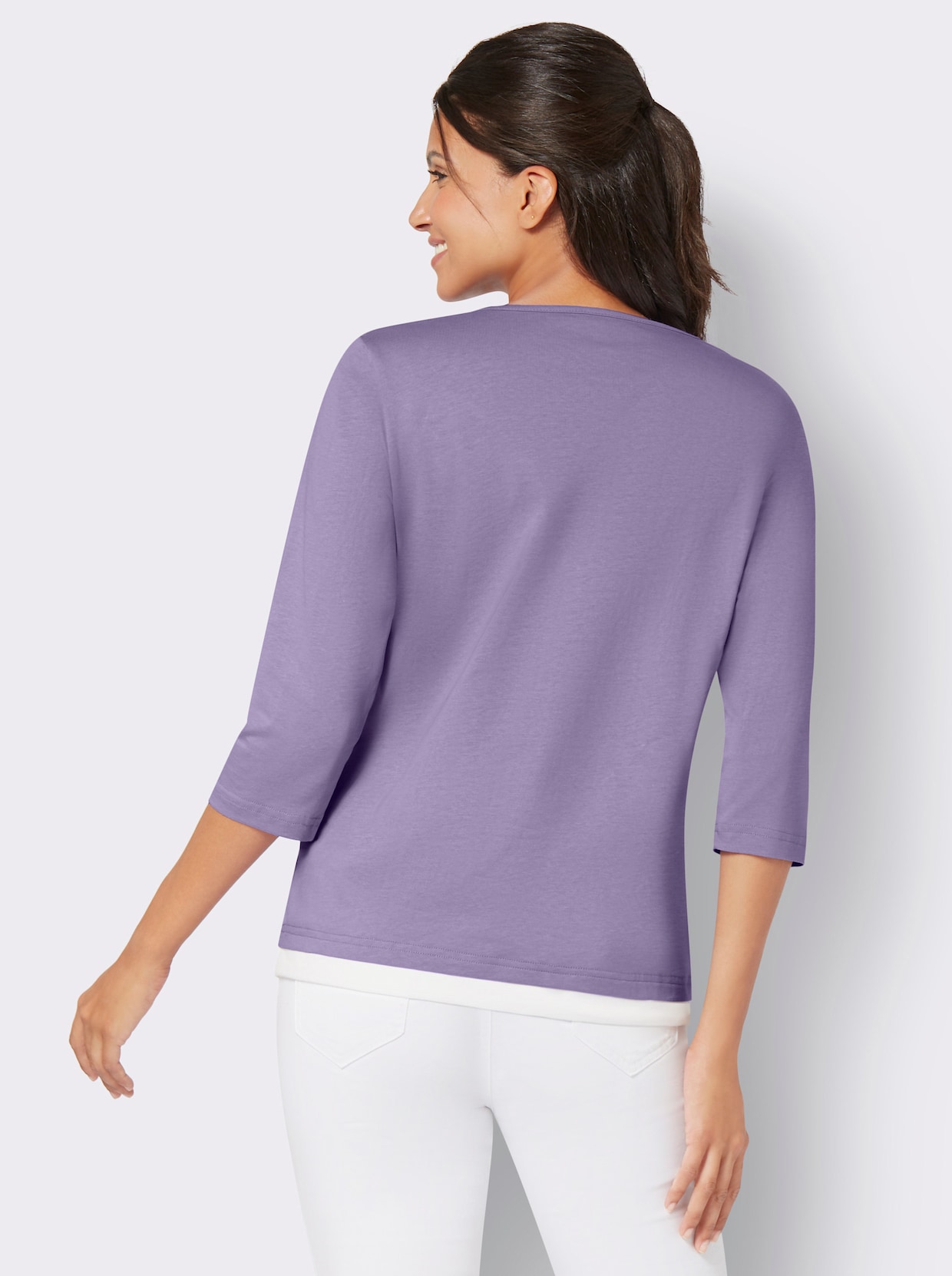 2-in-1-shirt - lavendel/ecru