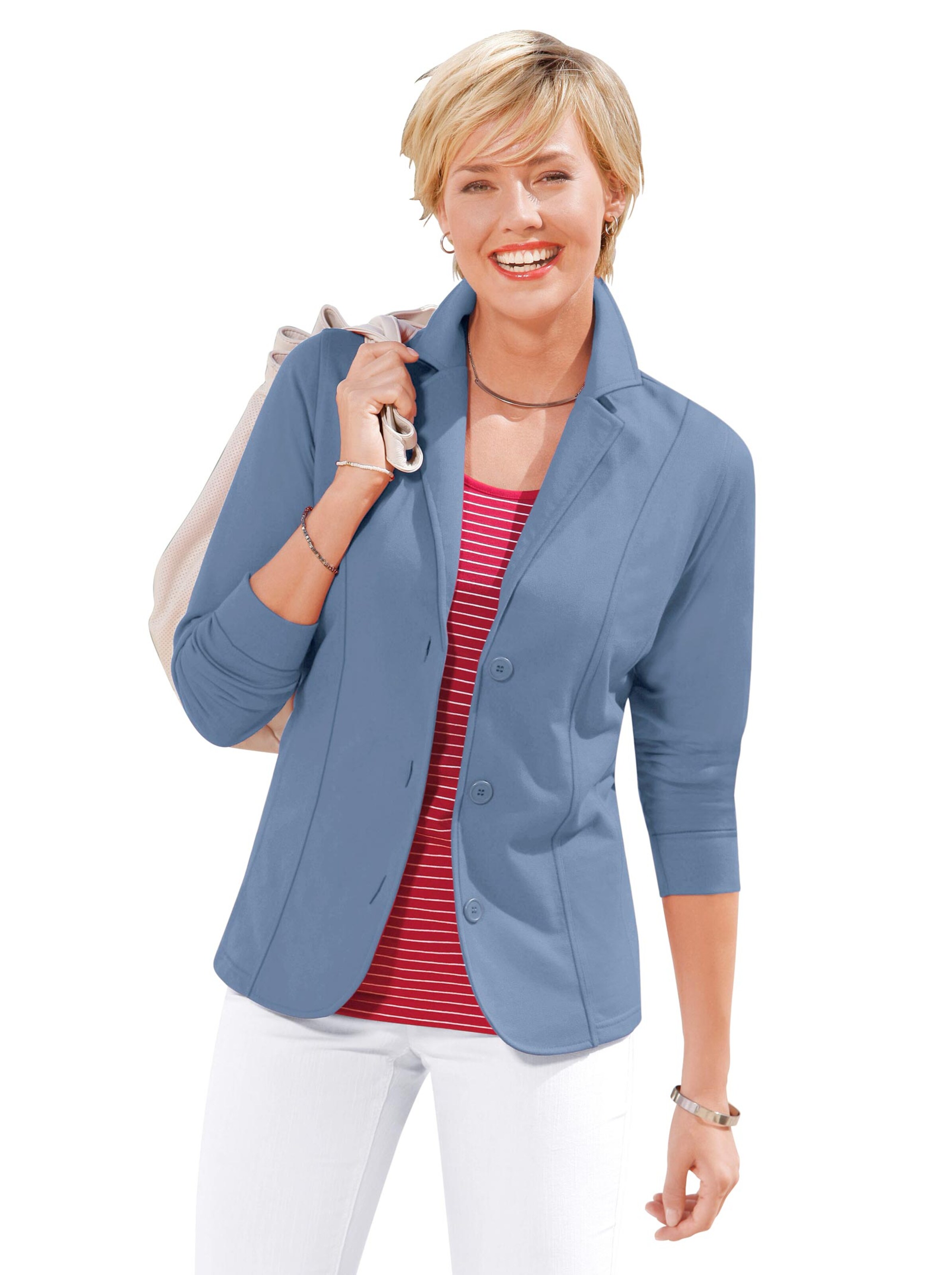 Jersey-Blazer - jeansblau