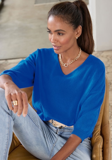 LASCANA Kaschmirpullover - königsblau